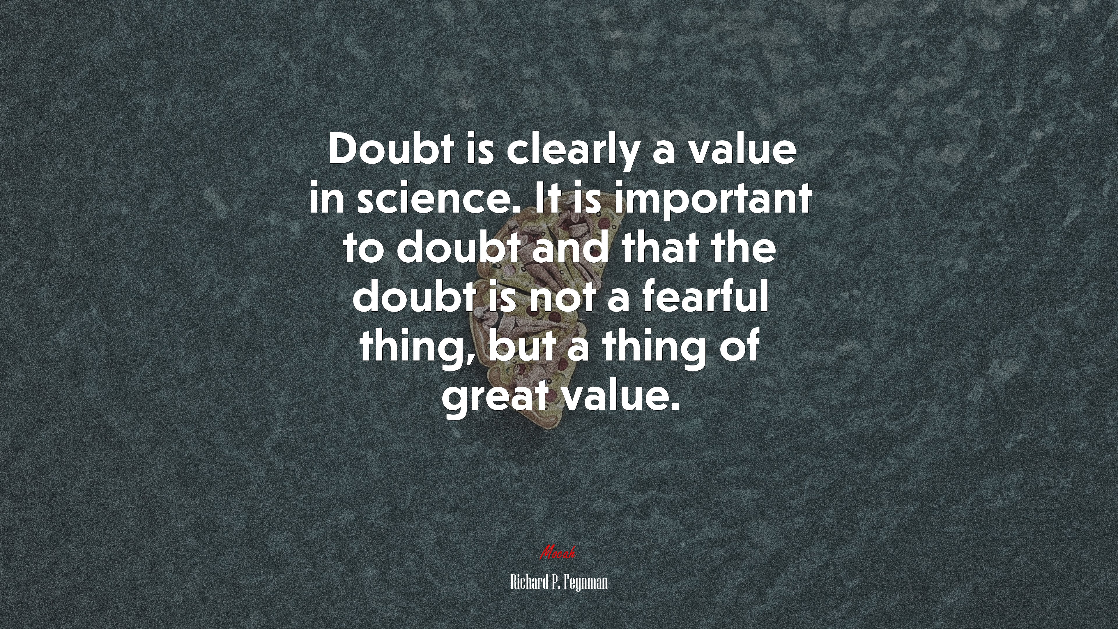 Doubt is clearly a value in science. It is important to doubt and that the doubt is not a fearful thing, but a thing of great value. | Richard P. Feynman quote HD Wallpaper