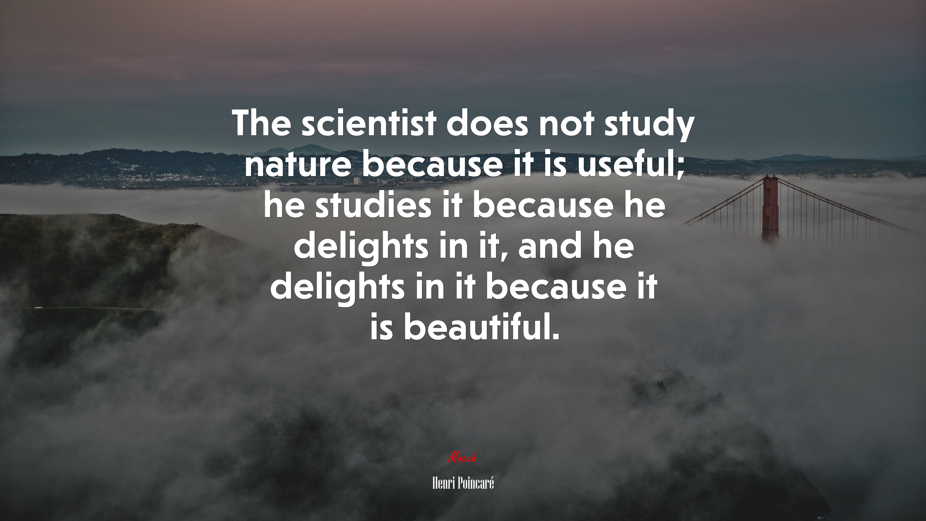 The scientist does not study nature because it is useful; he studies it because he delights in it, and he delights in it because it is beautiful. | Henri Poincaré quote HD Wallpaper