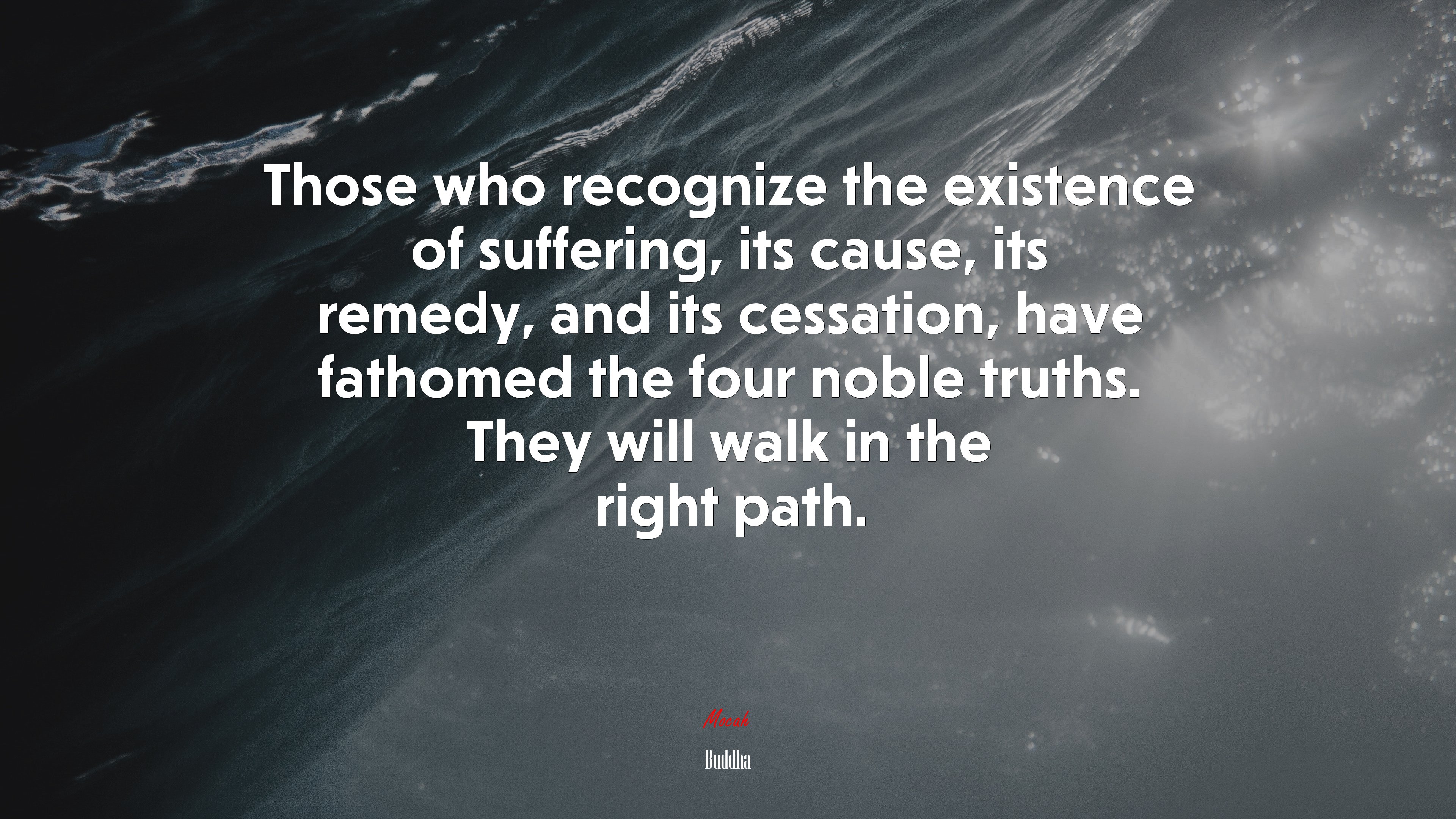 Those who recognize the existence of suffering, its cause, its remedy, and its cessation, have fathomed the four noble truths. They will walk in the right path. | Buddha quote HD Wallpaper