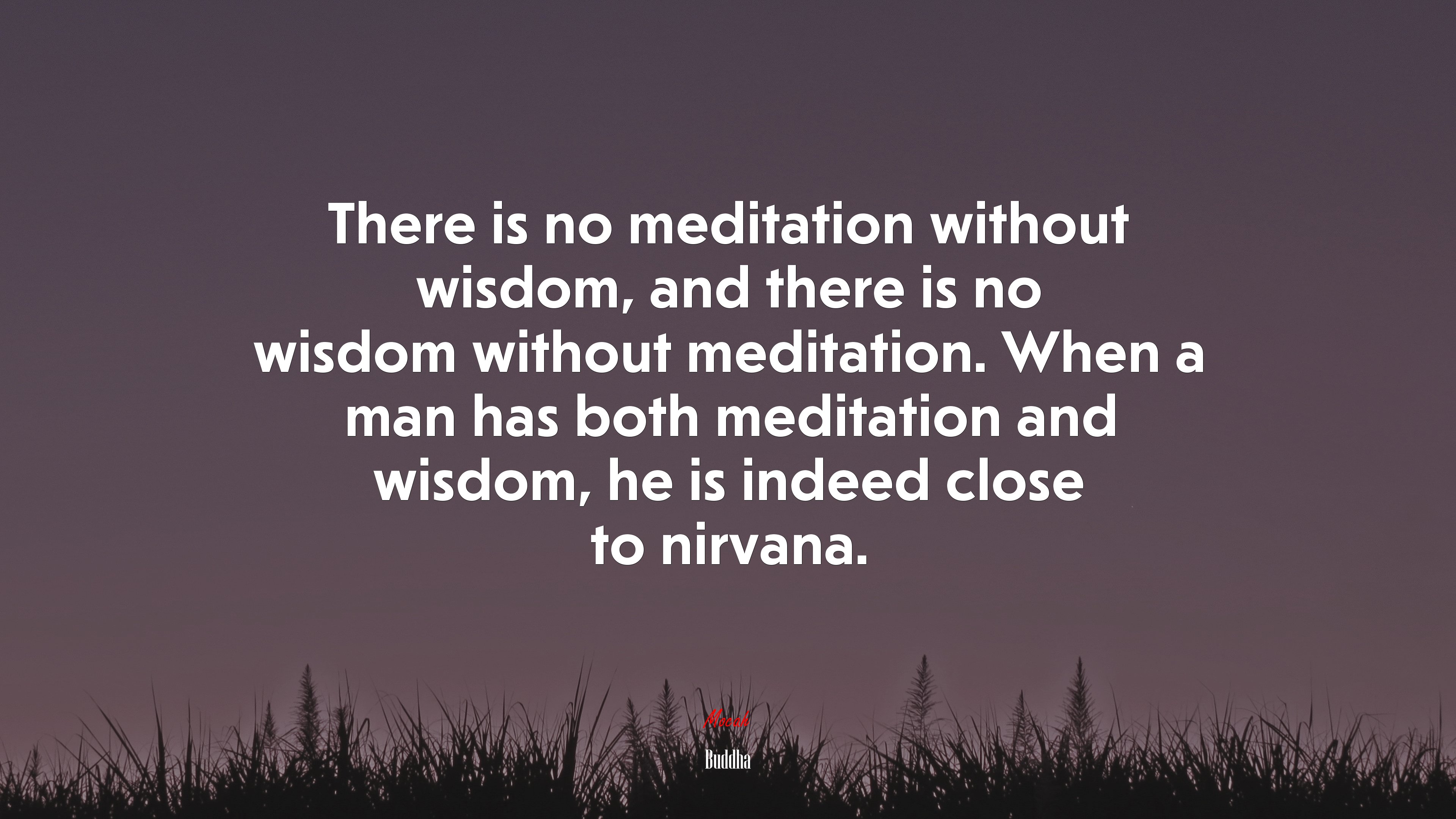 There is no meditation without wisdom, and there is no wisdom without meditation. When a man has both meditation and wisdom, he is indeed close to nirvana. | Buddha quote HD Wallpaper