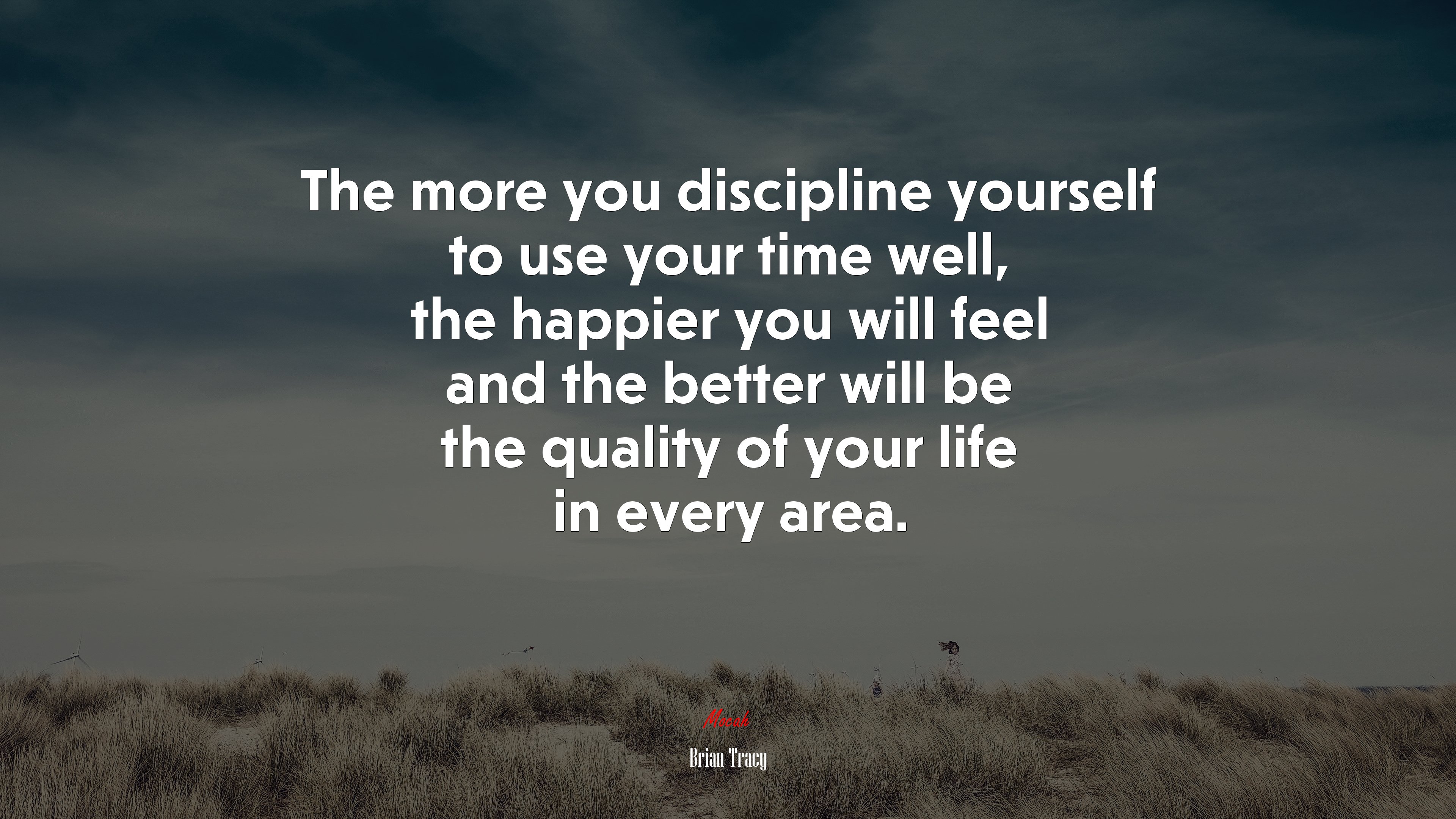 The more you discipline yourself to use your time well, the happier you will feel and the better will be the quality of your life in every area. | Brian Tracy quote HD Wallpaper