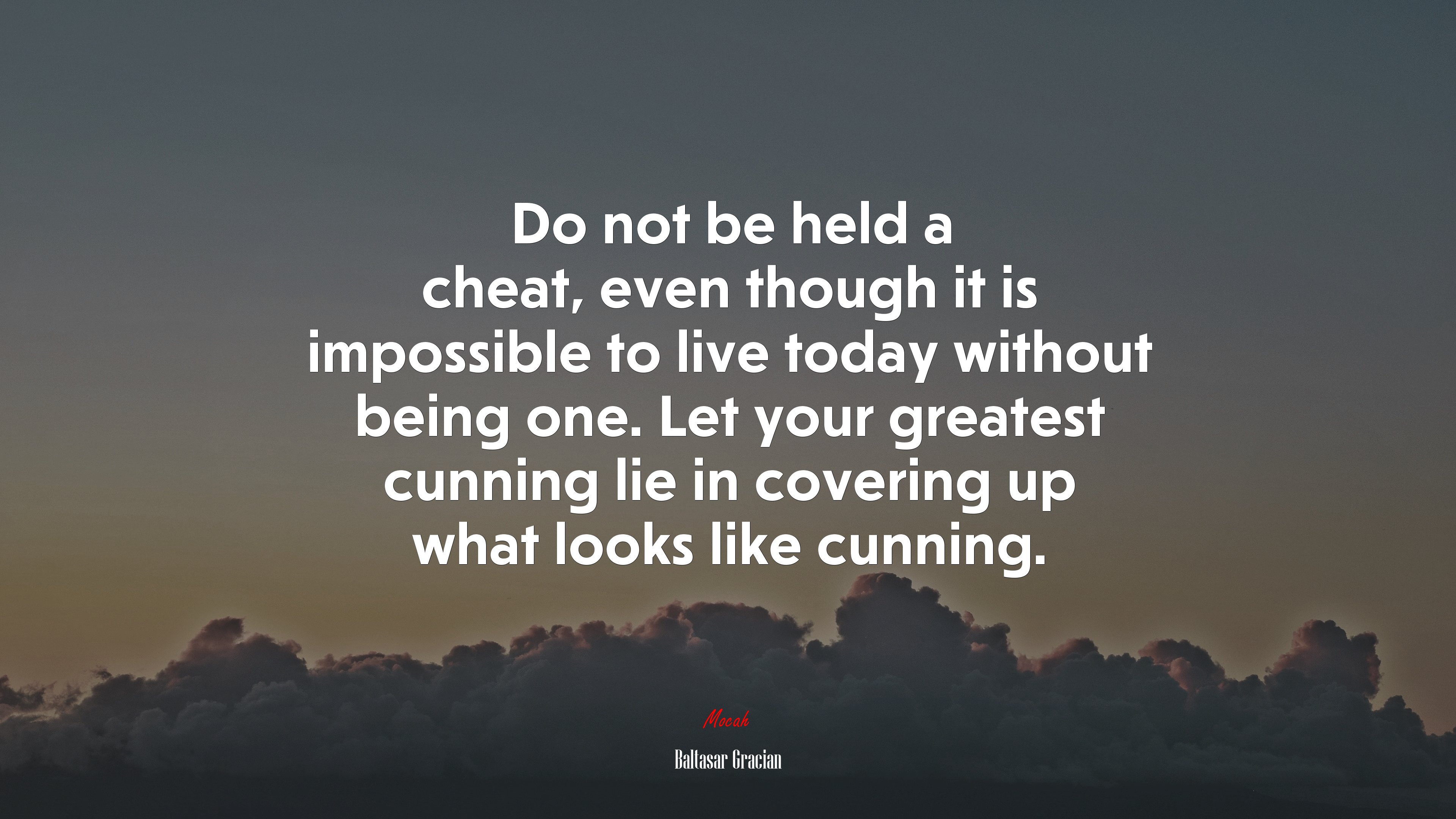 Baltasar Gracián Quote on Cunning and Deception HD Wallpaper