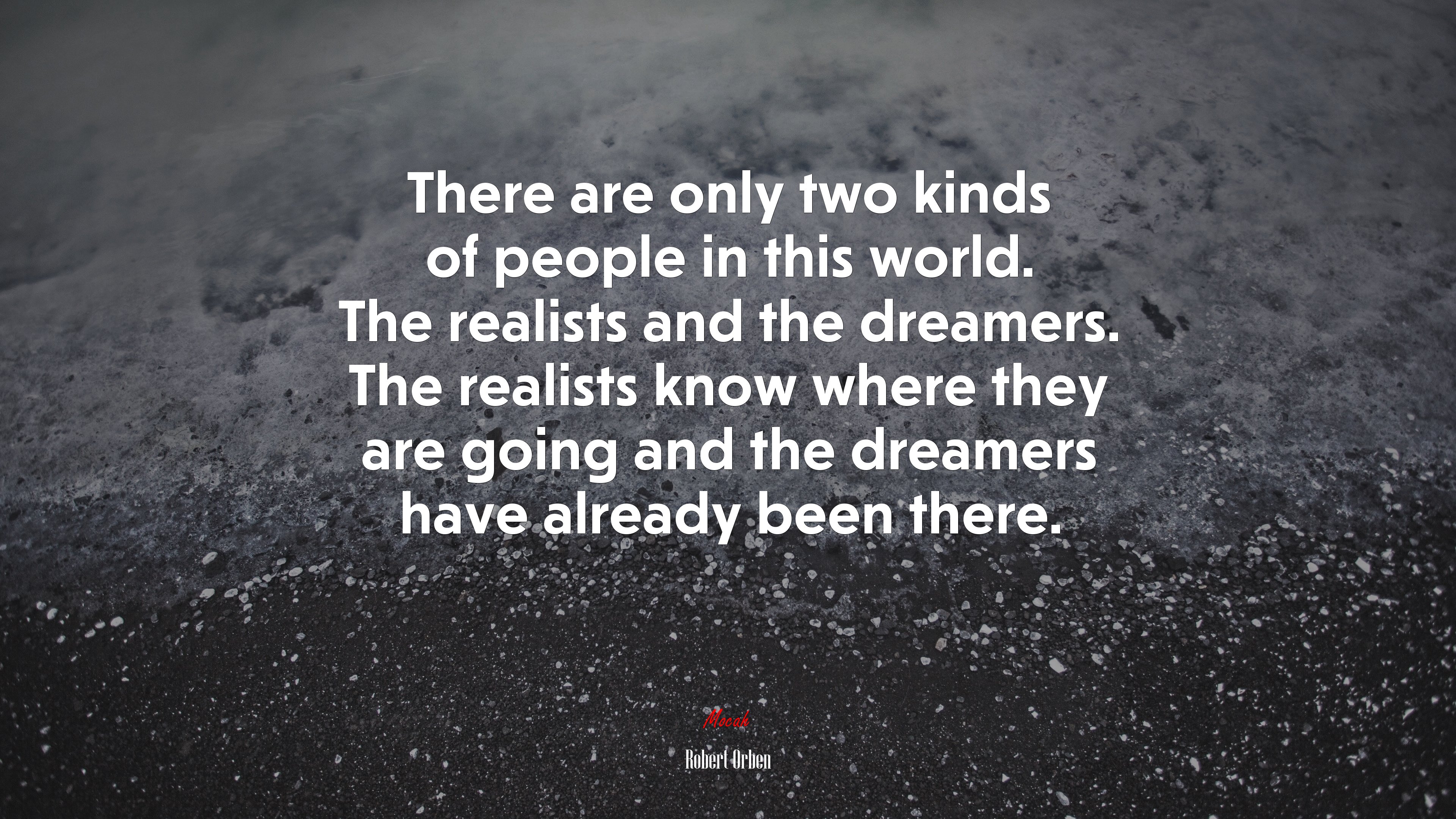 There are only two kinds of people in this world. The realists and the dreamers. The realists know where they are going and the dreamers have already been there. | Robert Orben quote HD Wallpaper