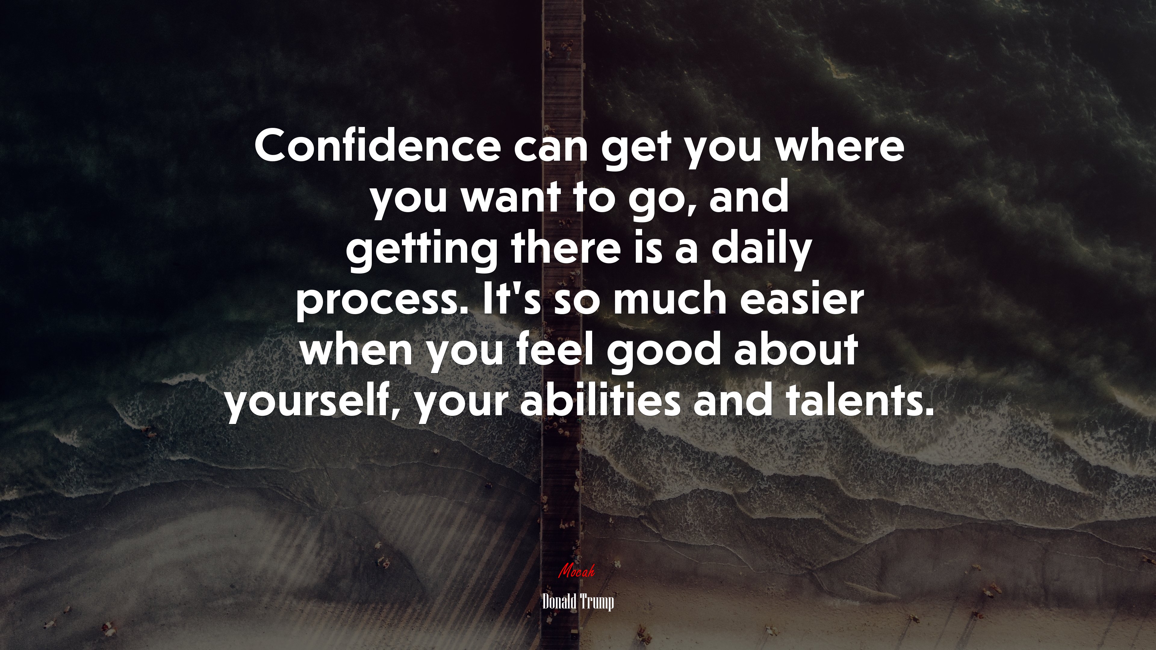 Confidence can get you where you want to go, and getting there is a daily process. It’s so much easier when you feel good about yourself, your abilities and talents. | Donald Trump quote HD Wallpaper
