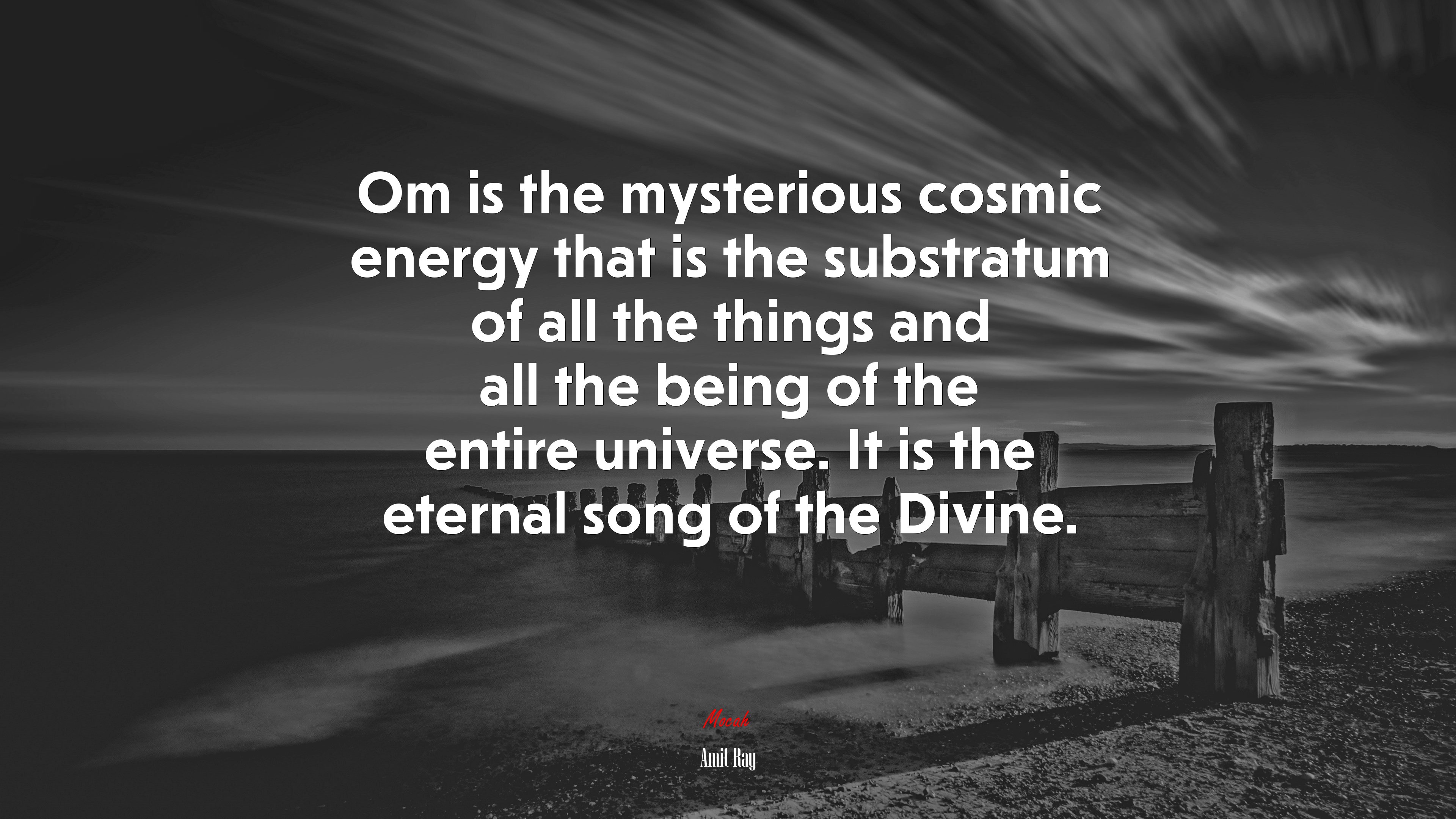 Om is the mysterious cosmic energy that is the substratum of all the things and all the being of the entire universe. It is the eternal song of the Divine. | Amit Ray quote HD Wallpaper