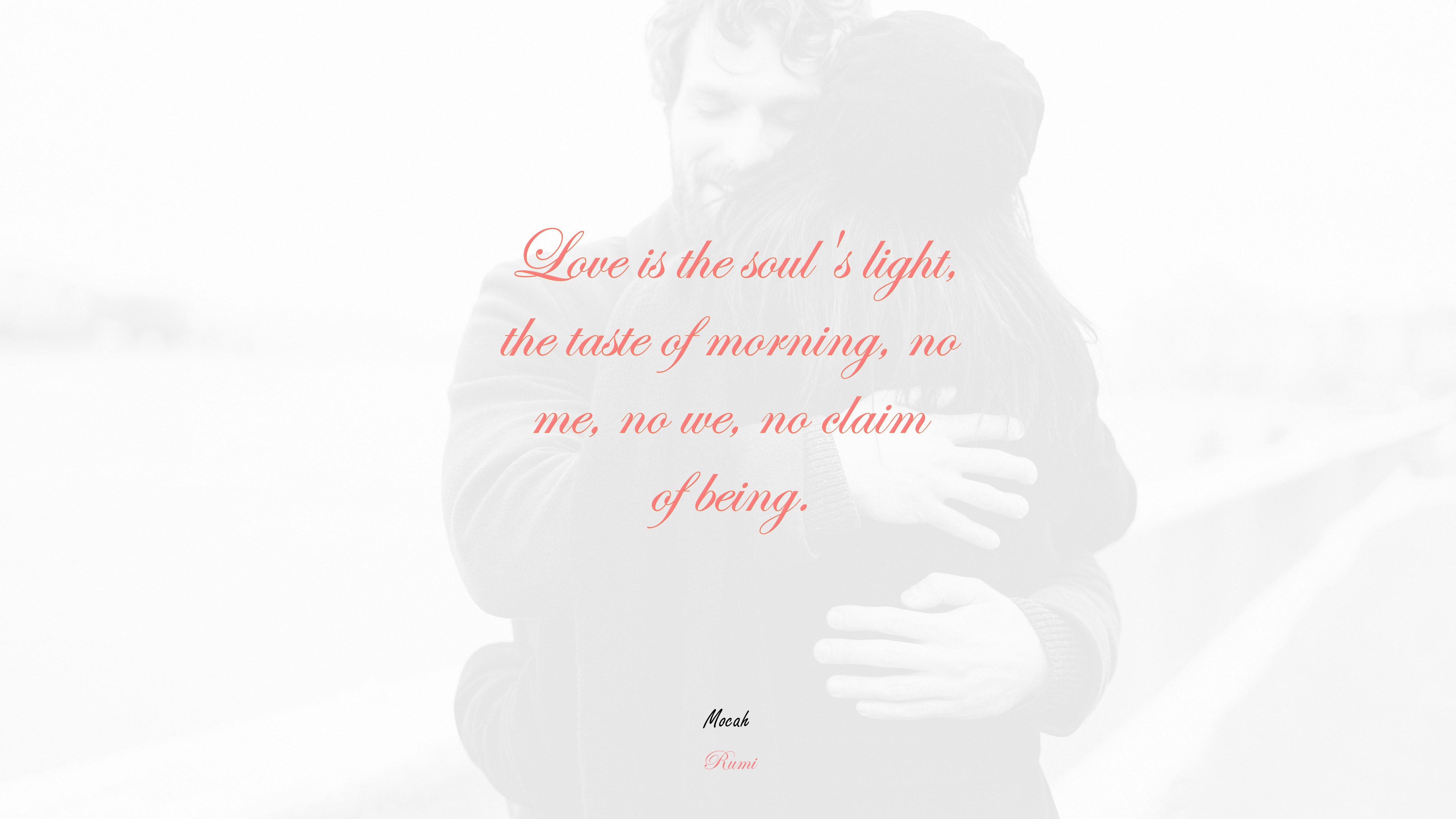 lover with quote, Rumi quote HD Wallpaper