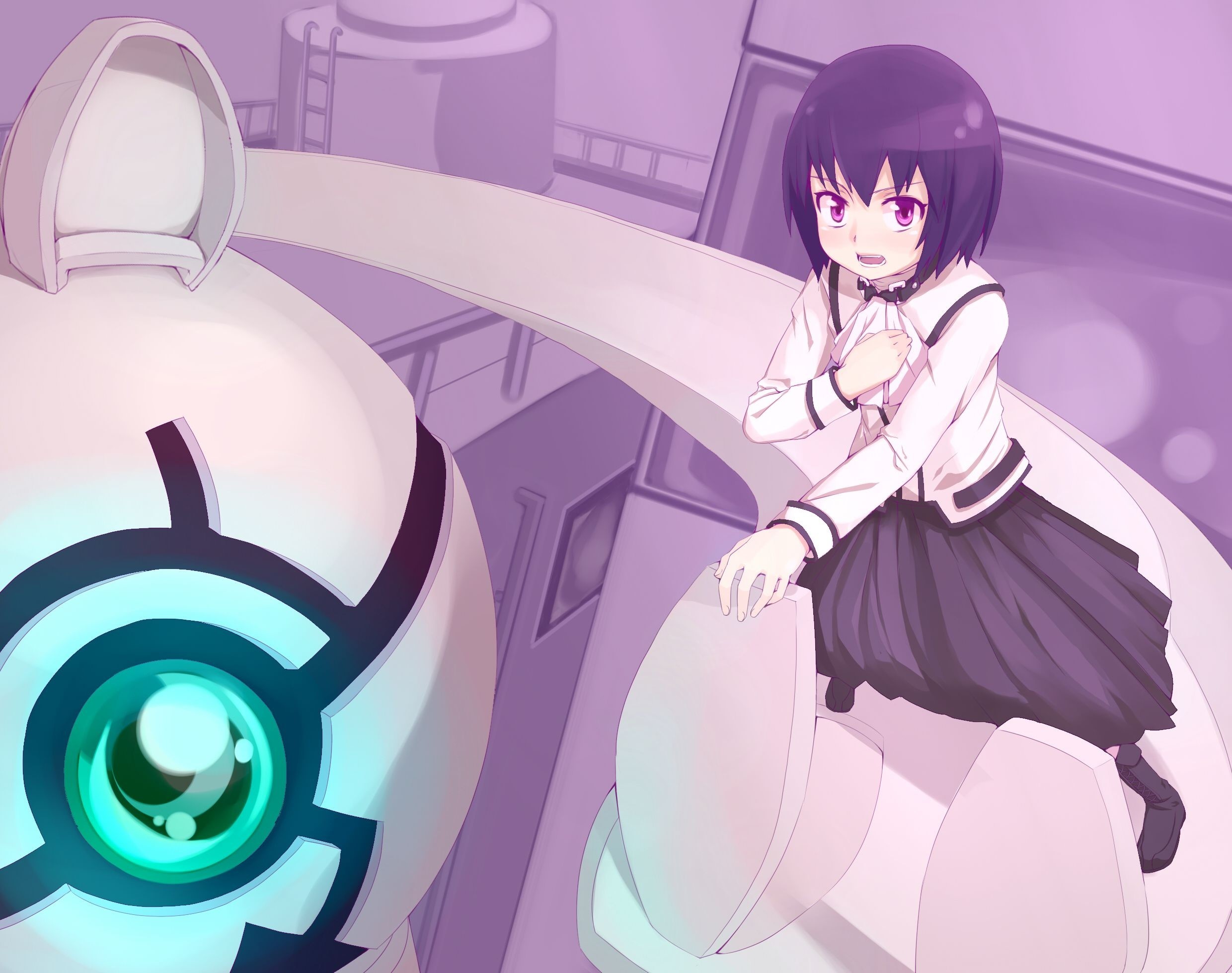 Girl with a robot from Kamisama Dolls HD Wallpaper