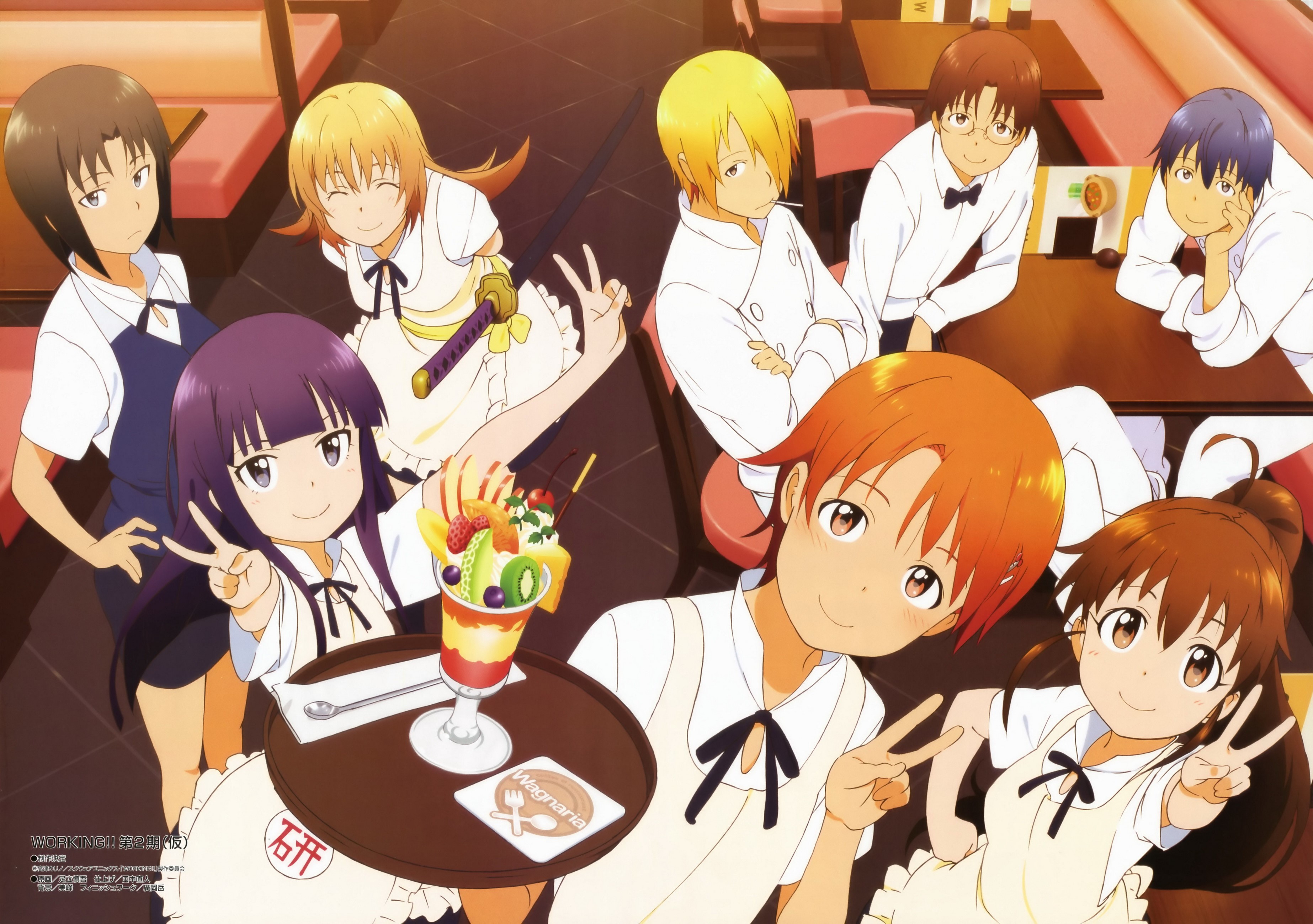 Characters from Working!! anime series HD Wallpaper
