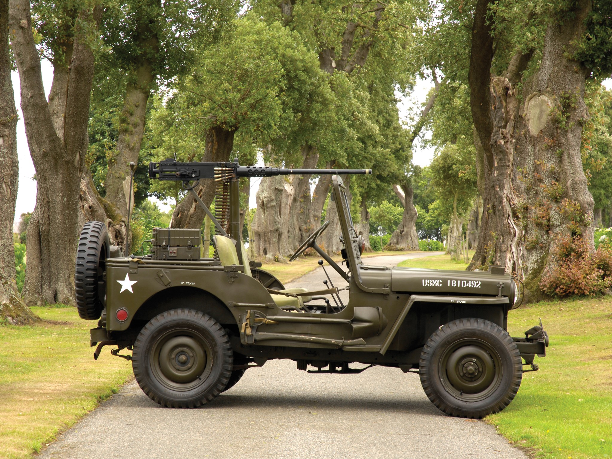 Military Jeep with Machine Gun HD Wallpaper