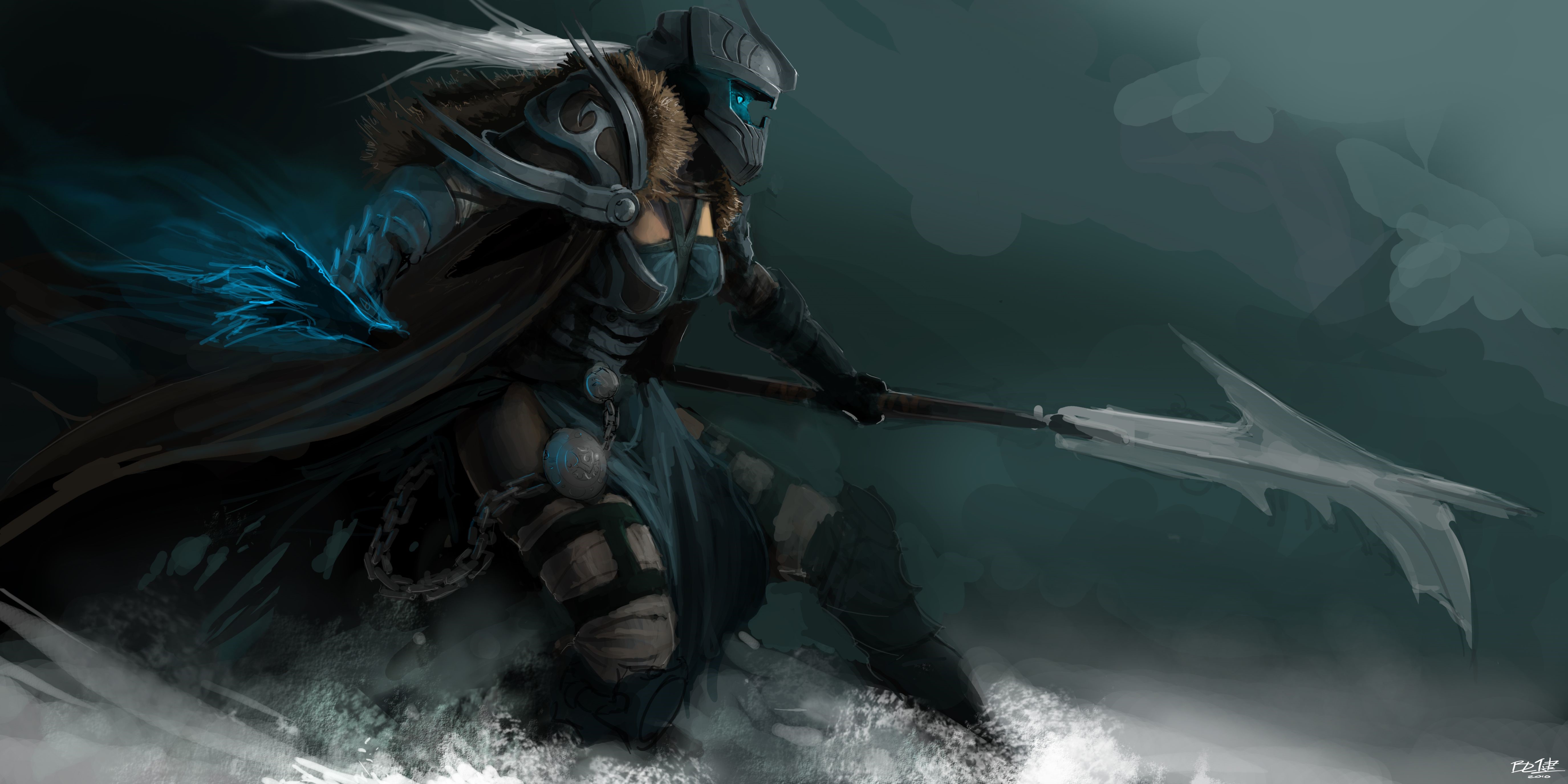 Female warrior with blue energy from World of Warcraft HD Wallpaper