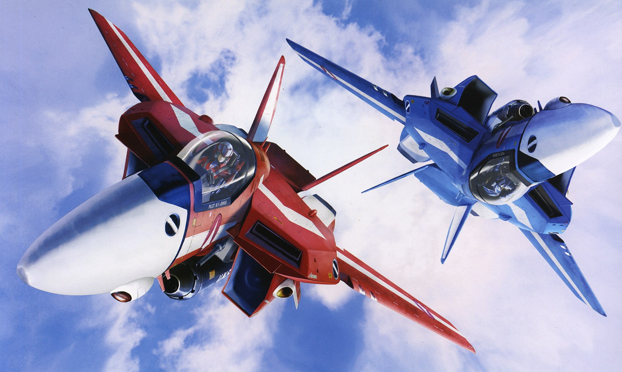 Two fighter jets flying in the sky HD Wallpaper