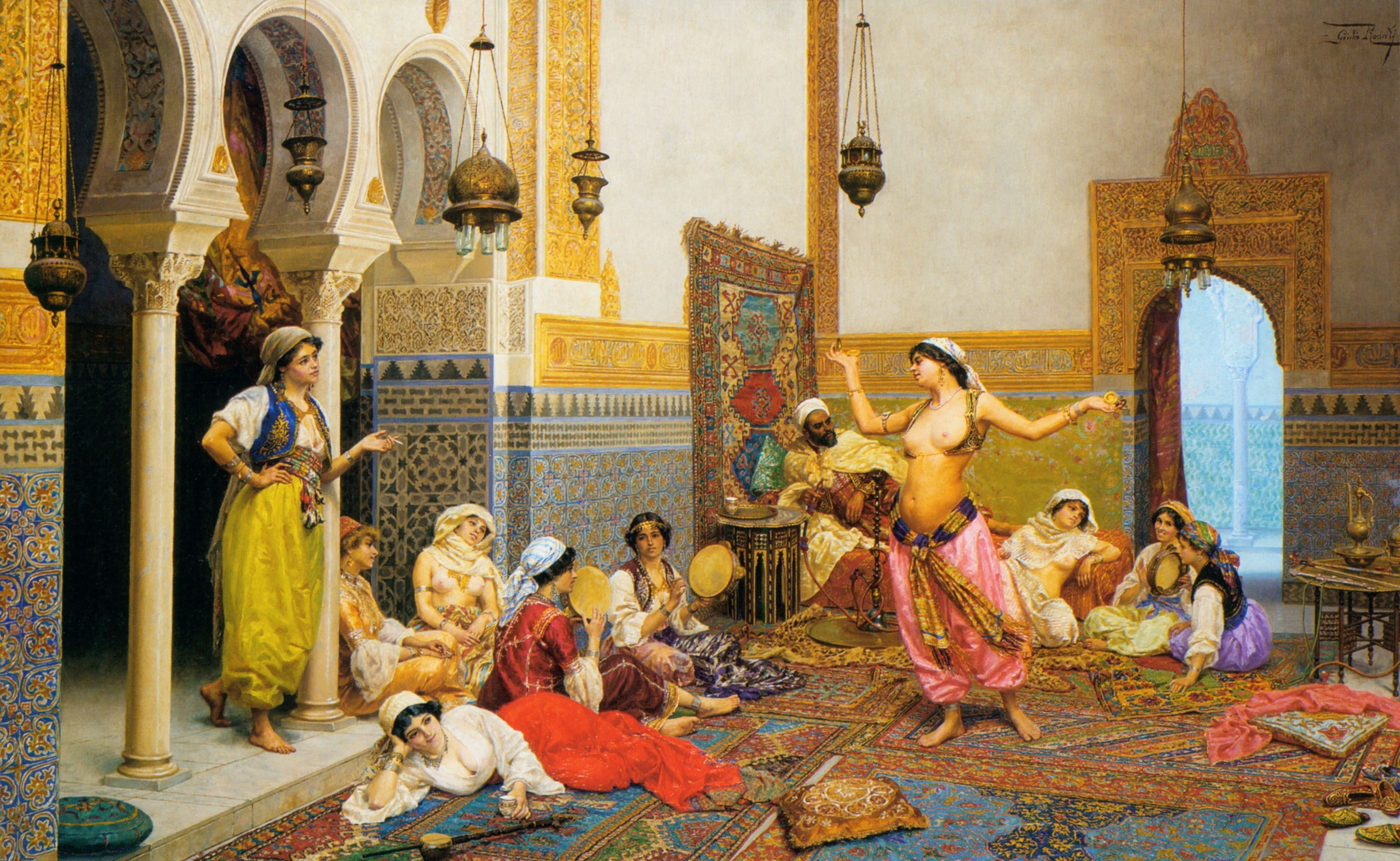 The Harem Dance by Giulio Rosati HD Wallpaper