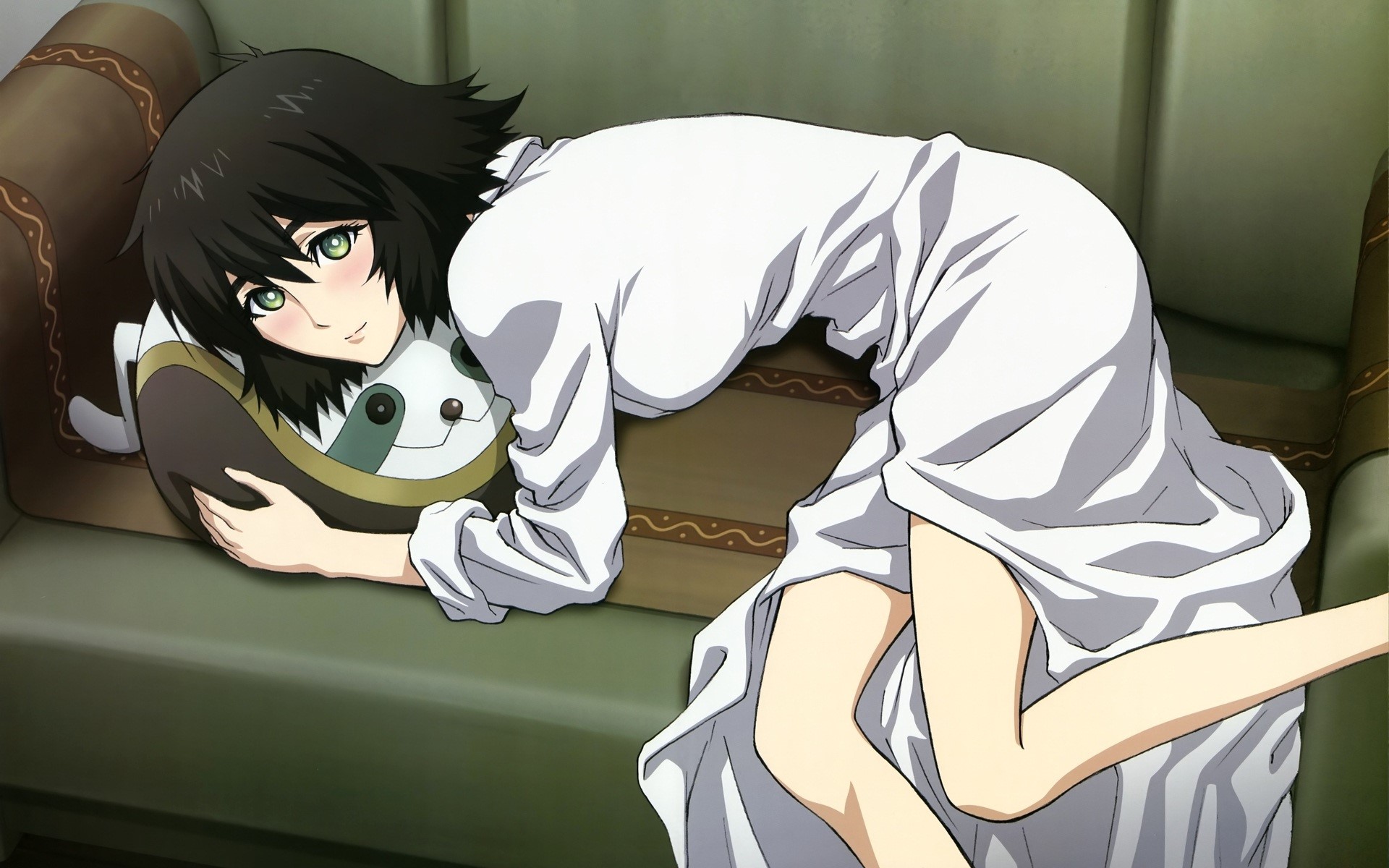 Kurisu Makise from Steins;Gate lying on a couch HD Wallpaper
