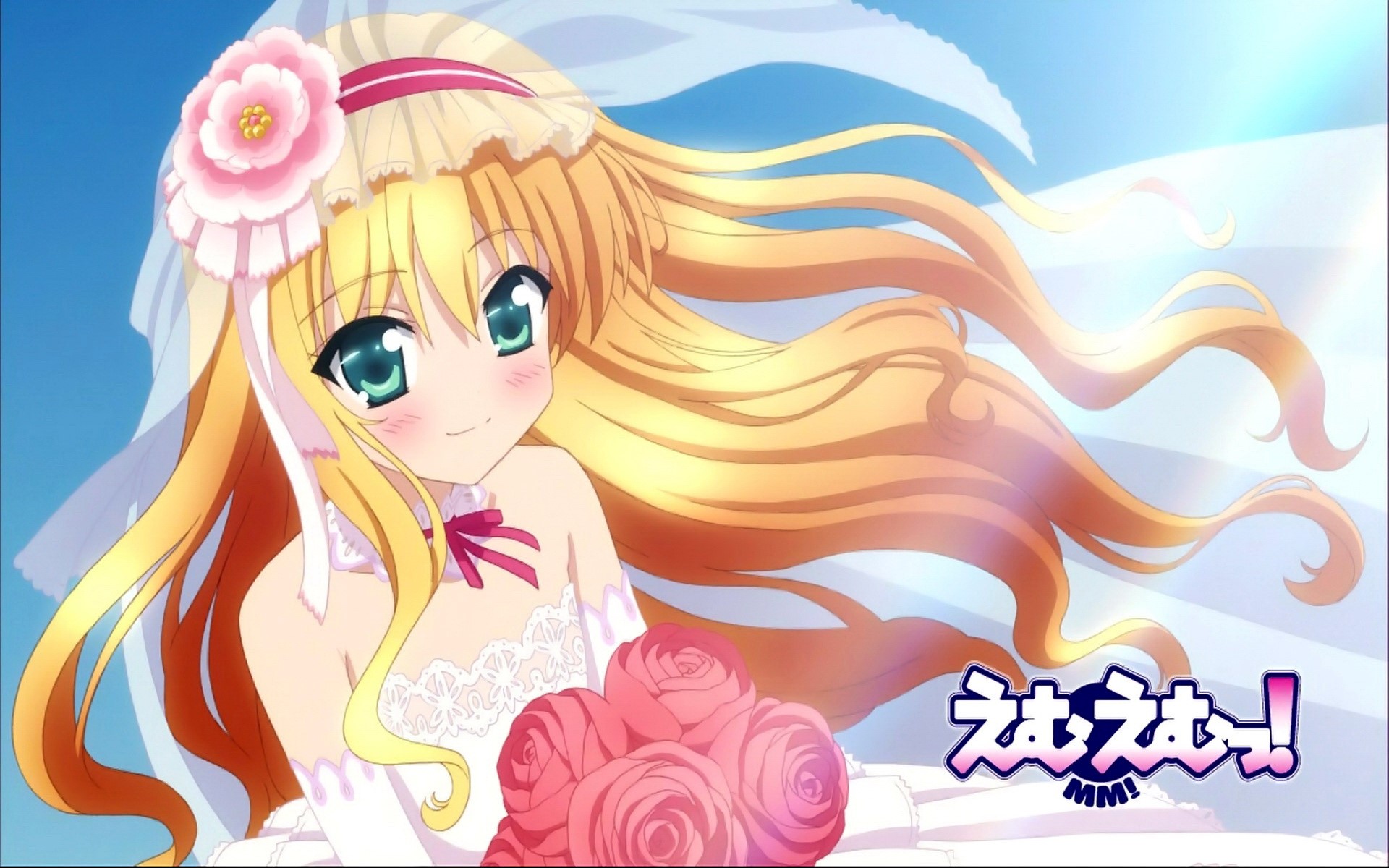 Emu Emu (MM!) anime character in wedding dress HD Wallpaper