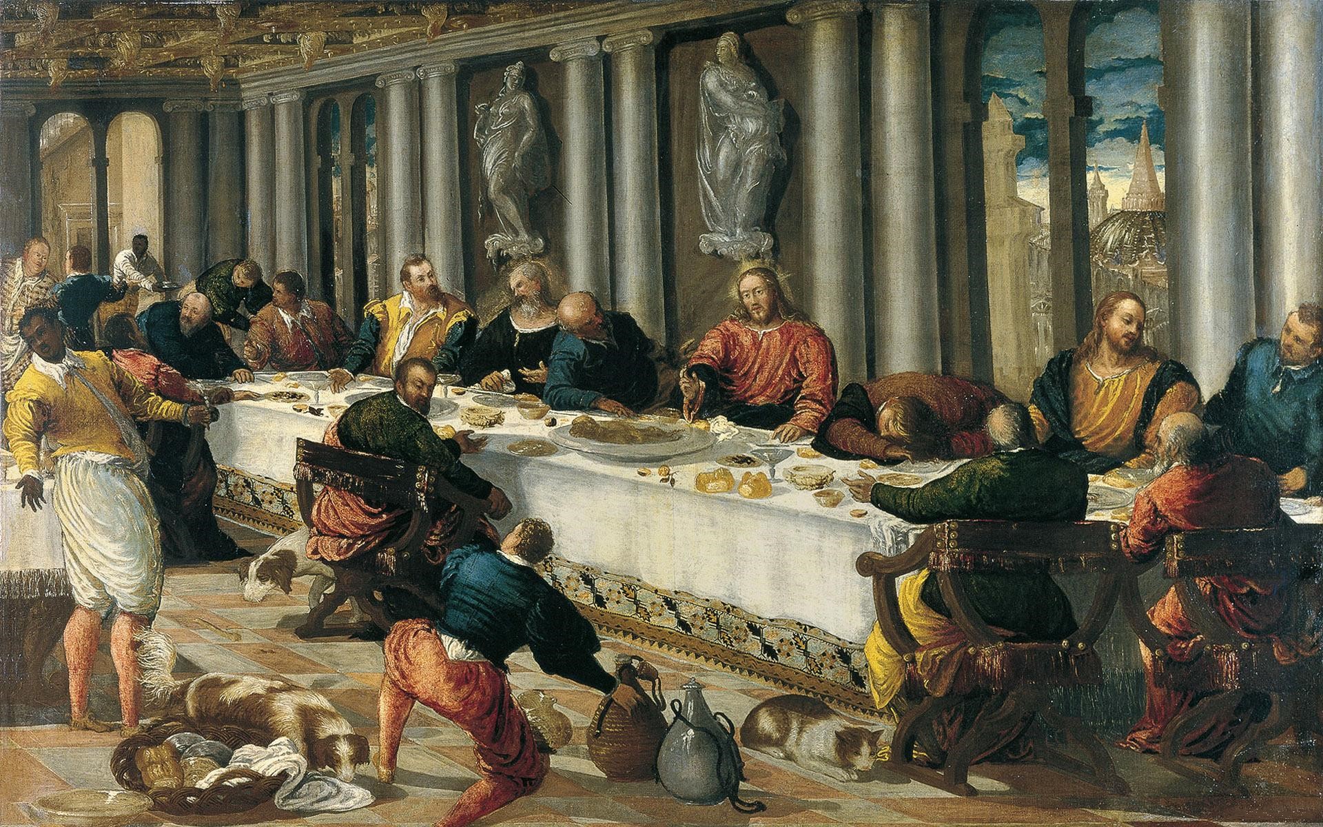 The Last Supper by Tintoretto HD Wallpaper