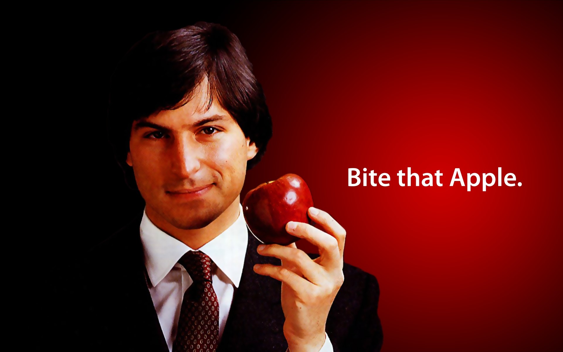Steve Jobs holding an apple HD Wallpaper