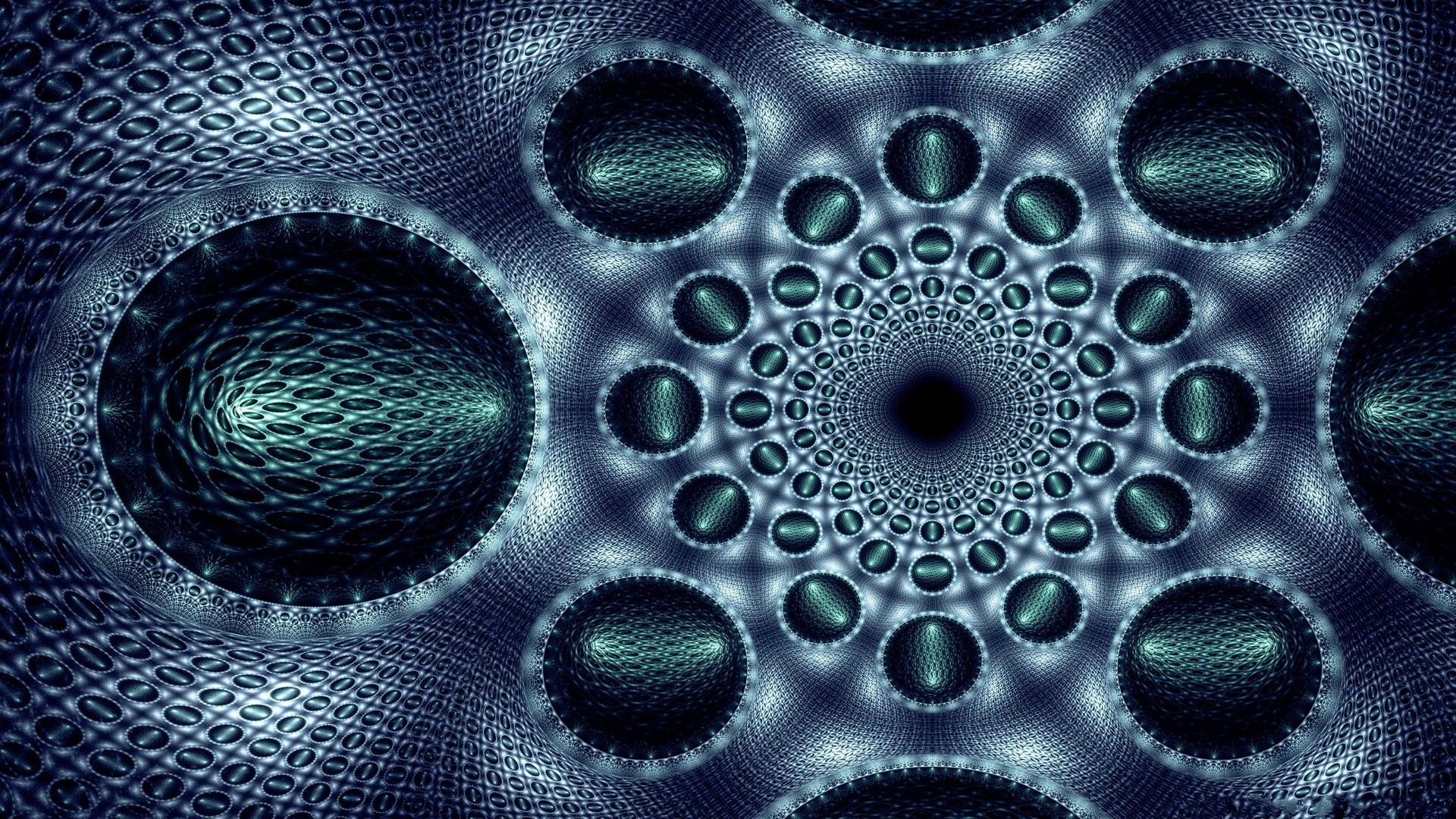 Abstract fractal pattern with circular elements HD Wallpaper