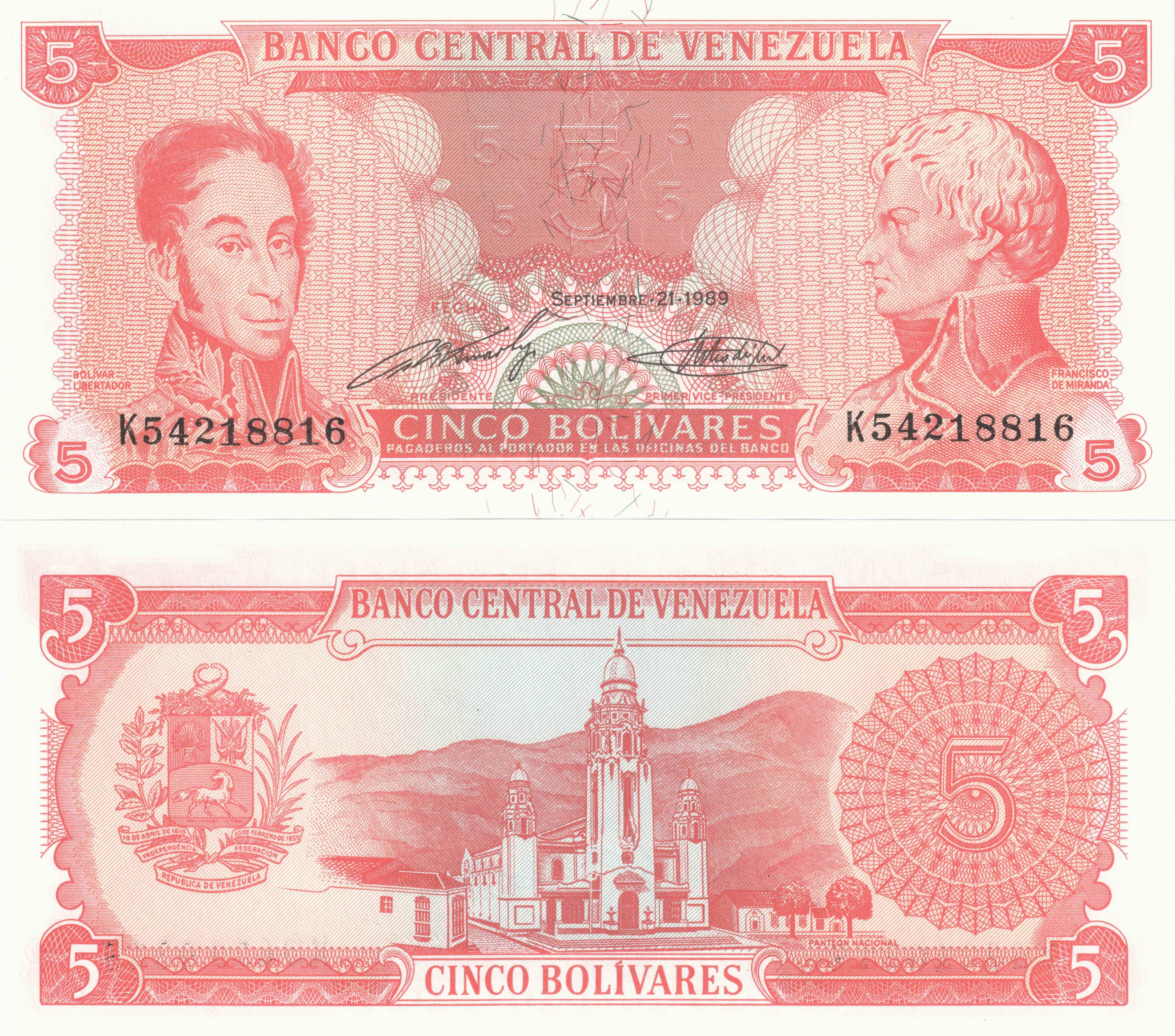 5 Venezuelan Bolivares Banknote HD Wallpaper