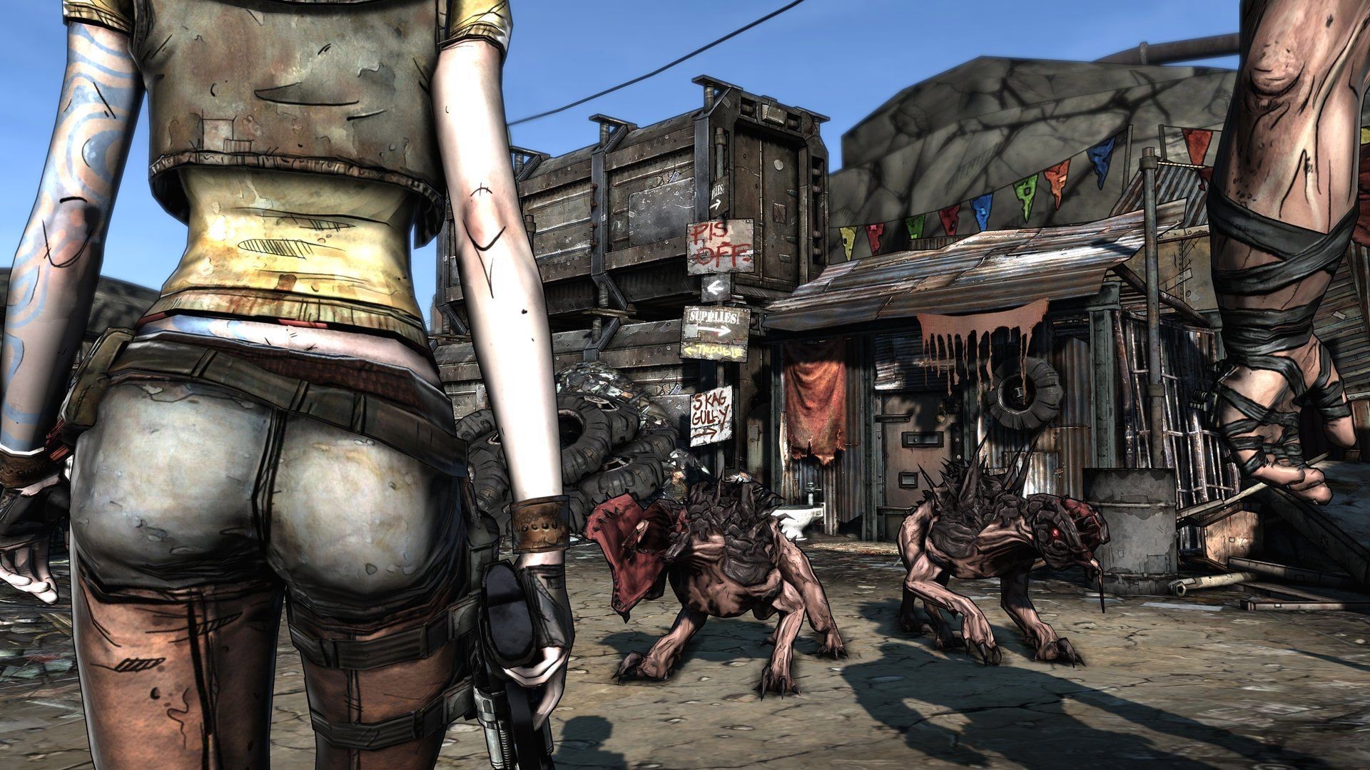 Lilith and creatures in Borderlands HD Wallpaper