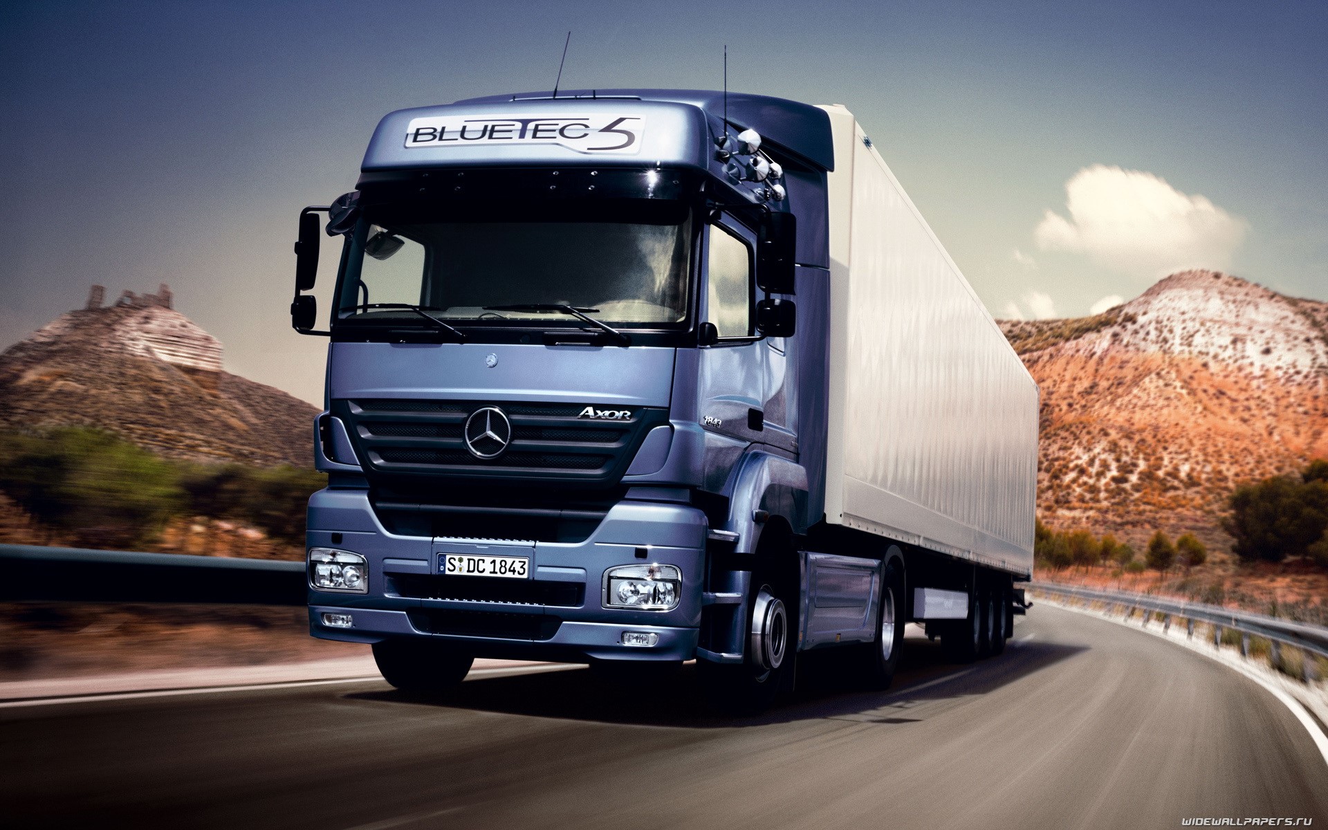Mercedes-Benz Actros BlueTec 5 Truck on Road HD Wallpaper