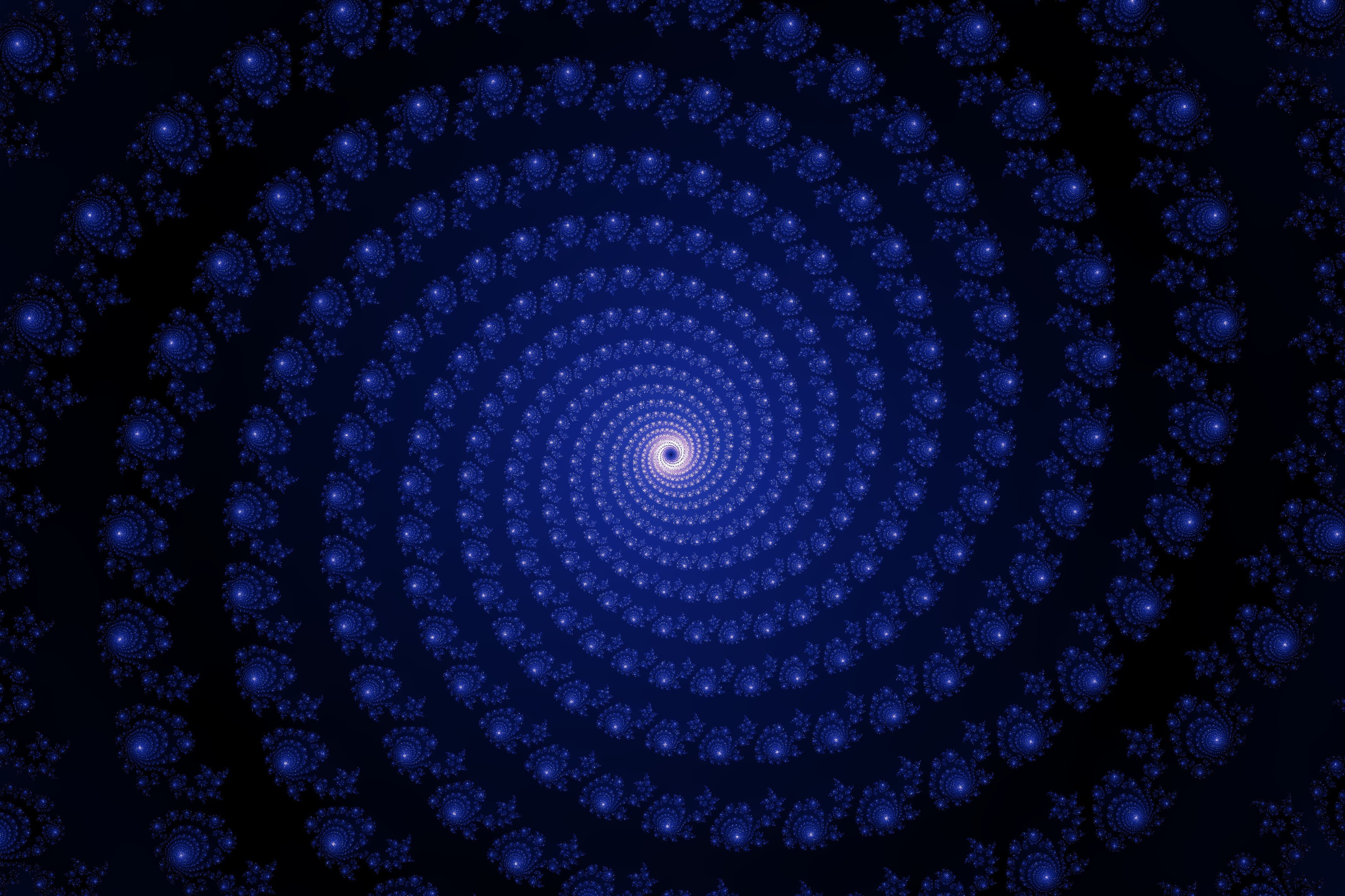 Abstract blue fractal spiral HD Wallpaper