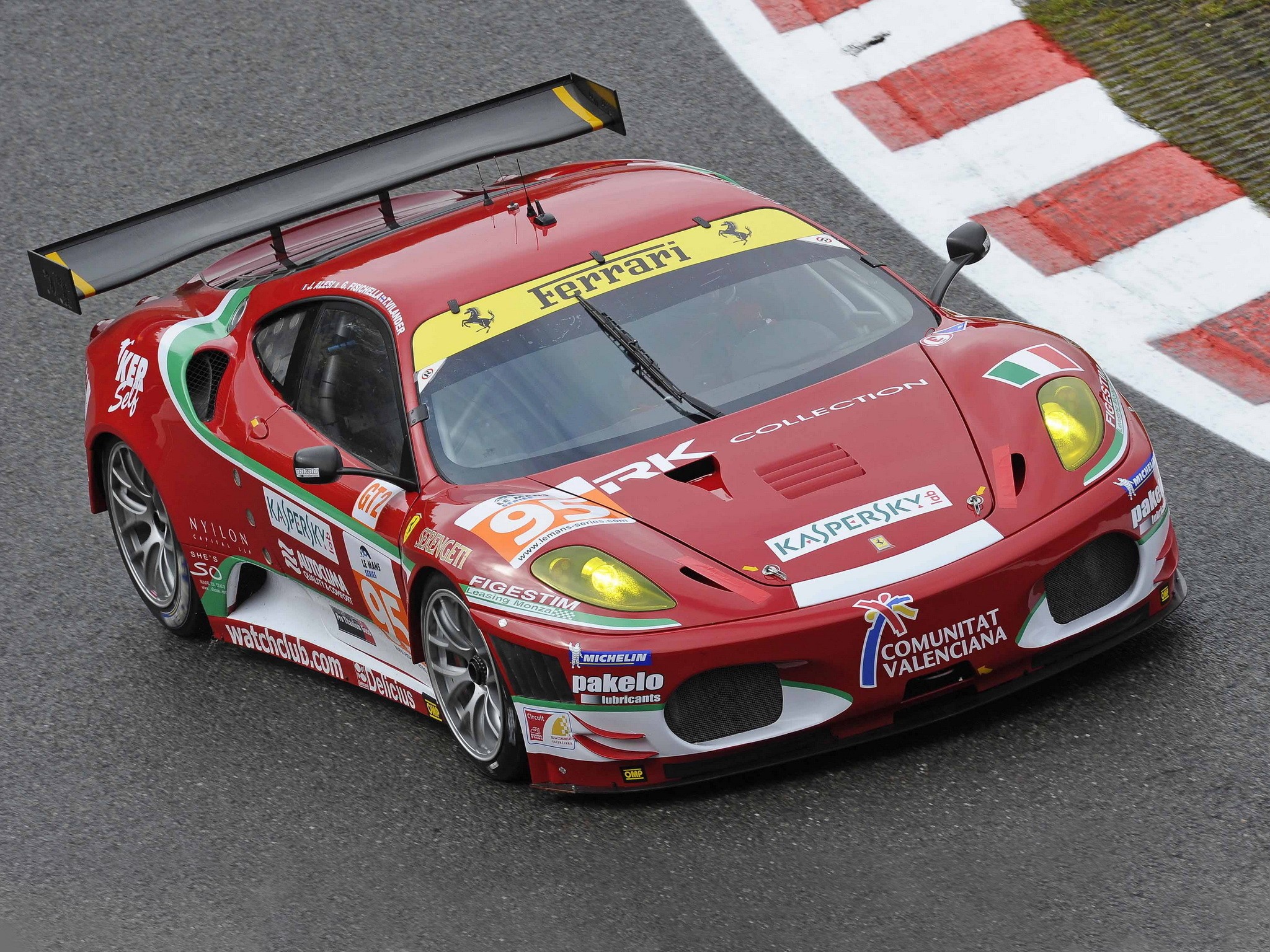 Ferrari F430 GT race car with sponsors HD Wallpaper