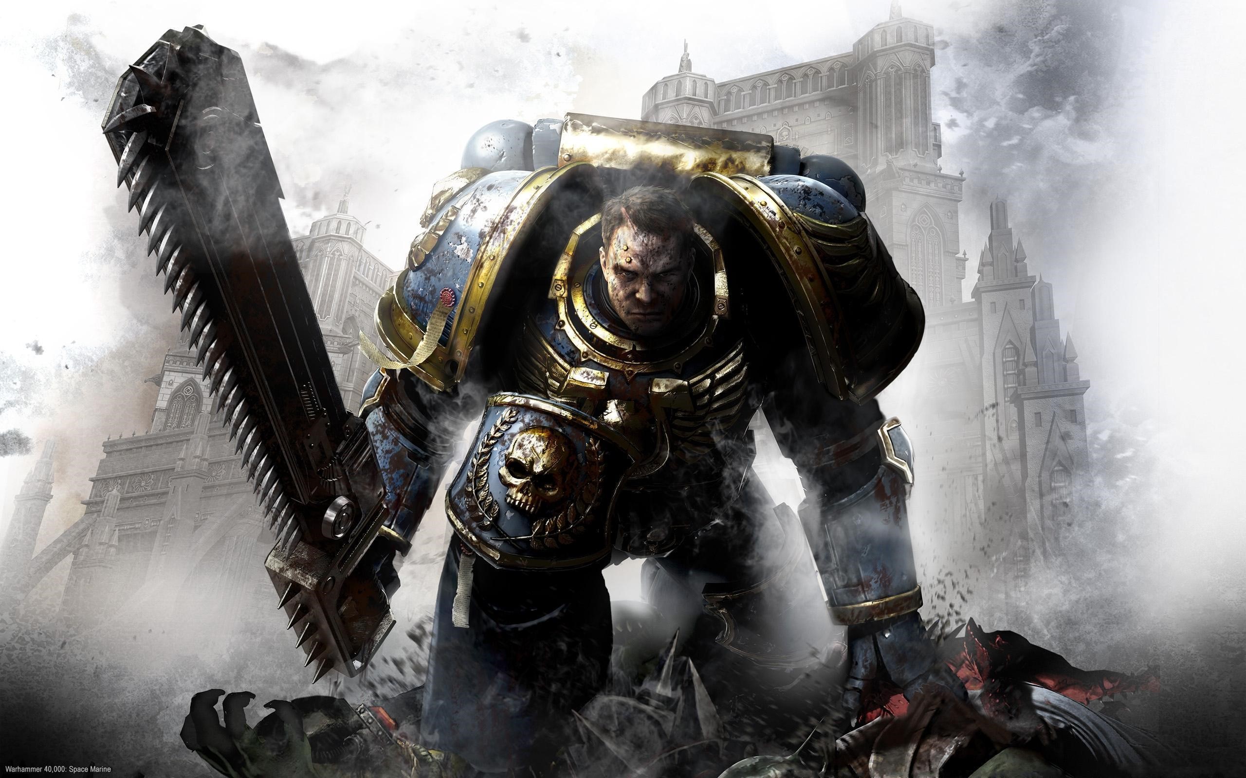 Space Marine with Chainsword from Warhammer 40,000 HD Wallpaper