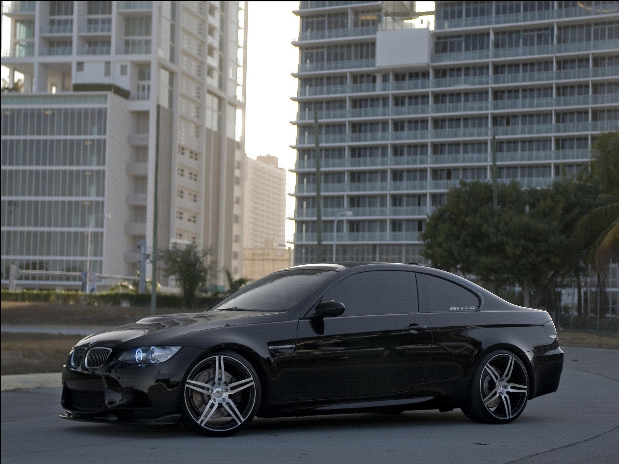 Black BMW M3 Coupe with Custom Wheels HD Wallpaper