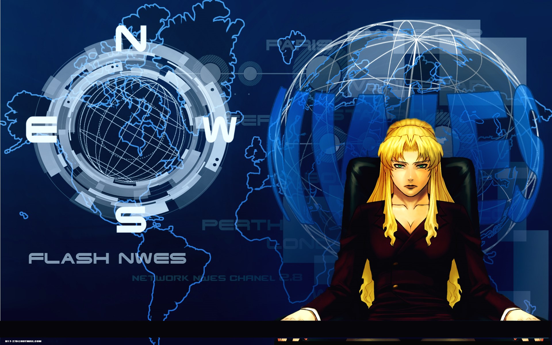 Revy from Black Lagoon at a news desk HD Wallpaper