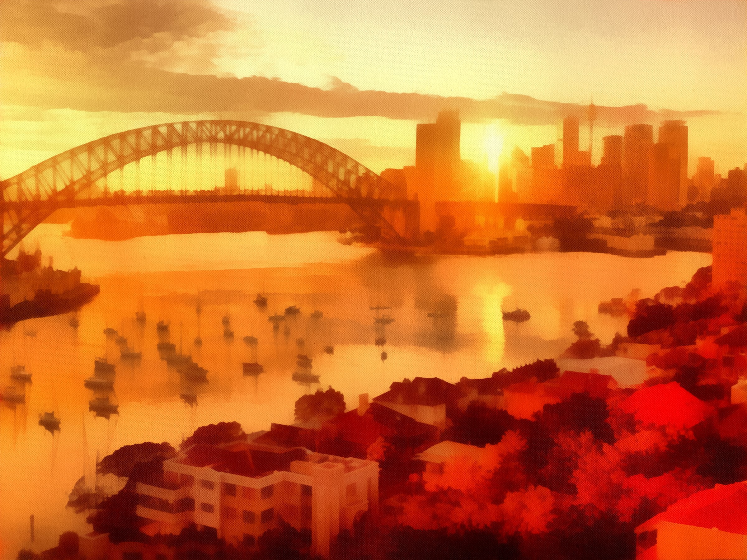 Sydney Harbour Bridge at sunset HD Wallpaper
