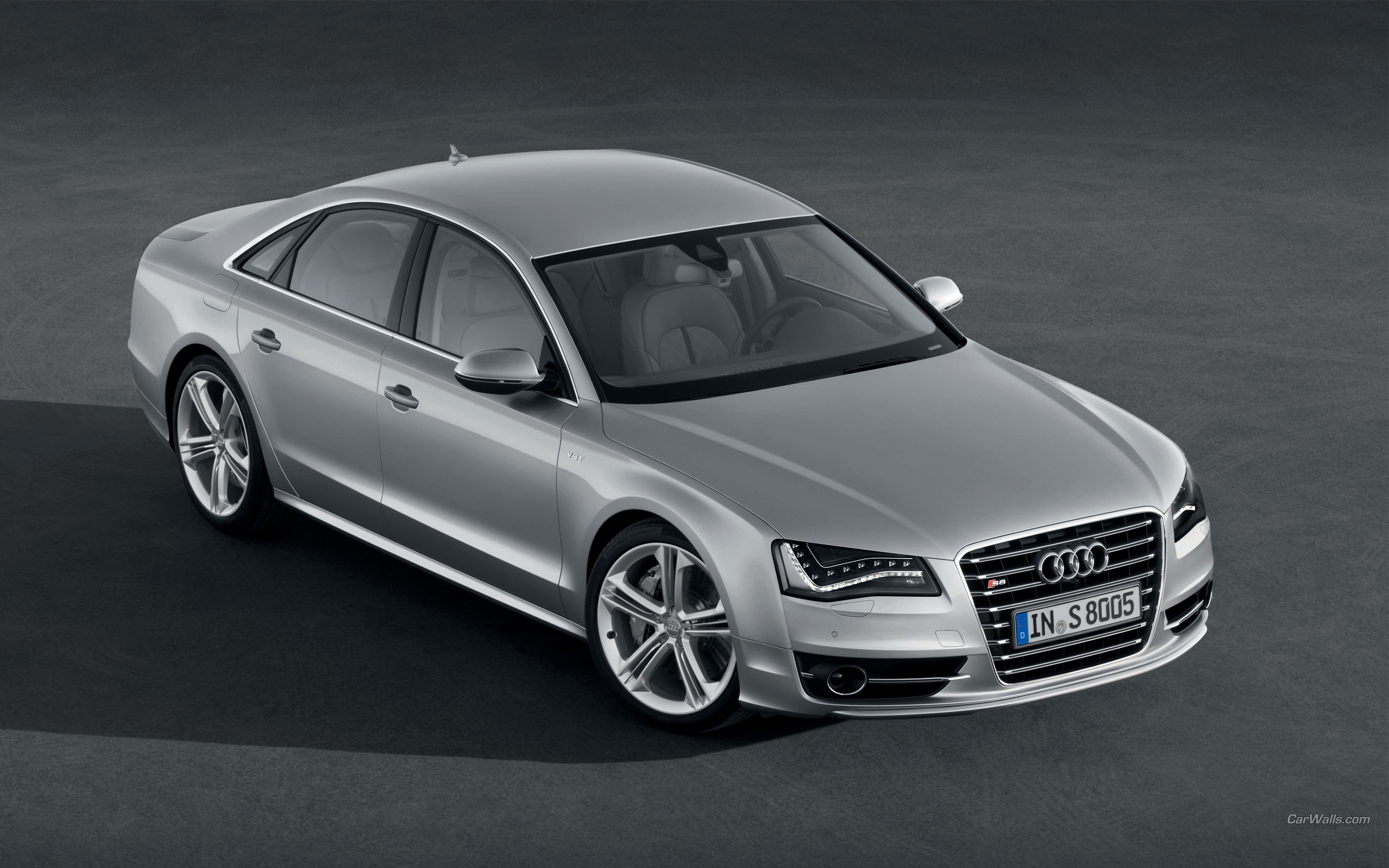Silver Audi S8 Sedan HD Wallpaper