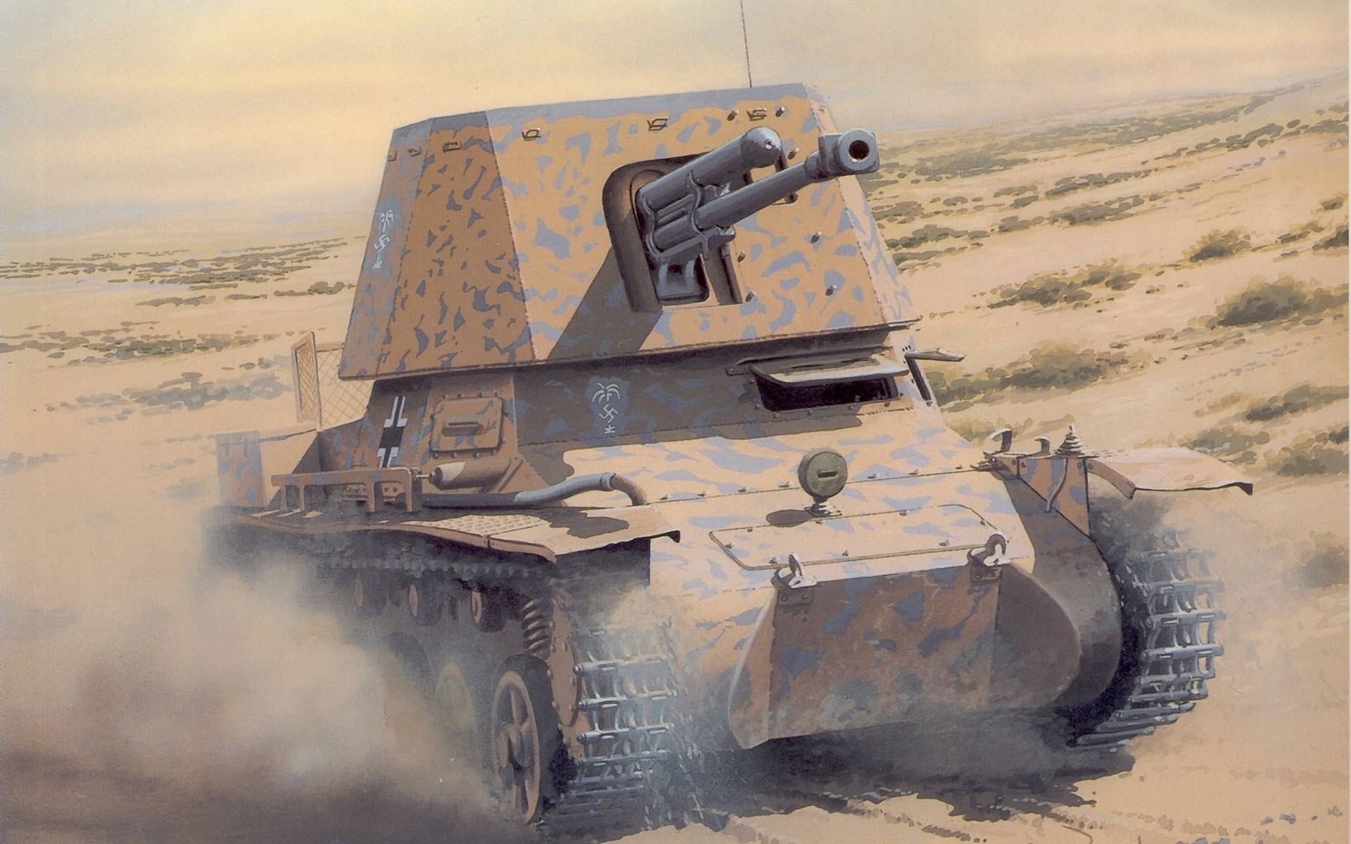 German Tank in Desert Camouflage HD Wallpaper