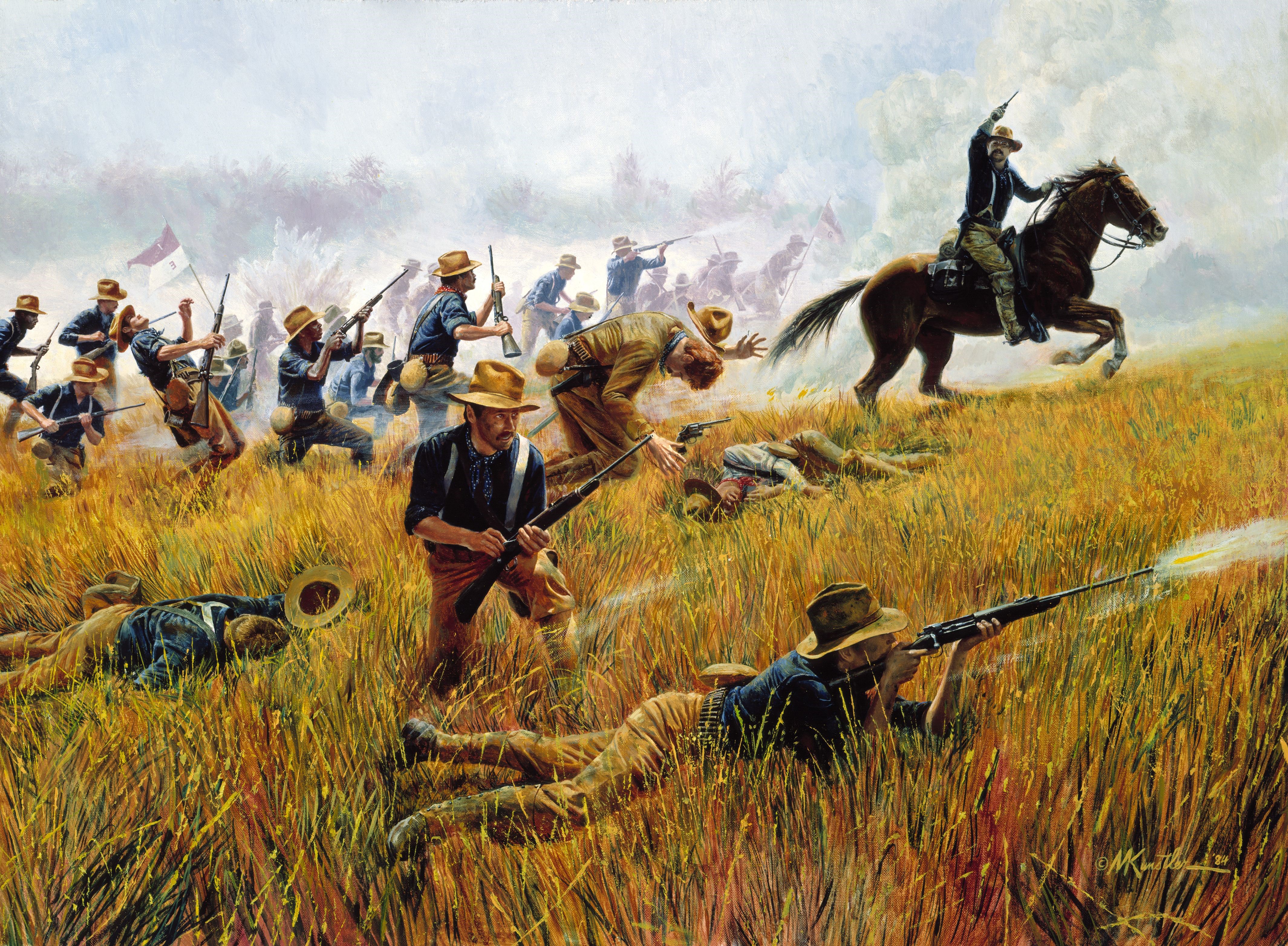 Battle Scene by Mort Kunstler HD Wallpaper