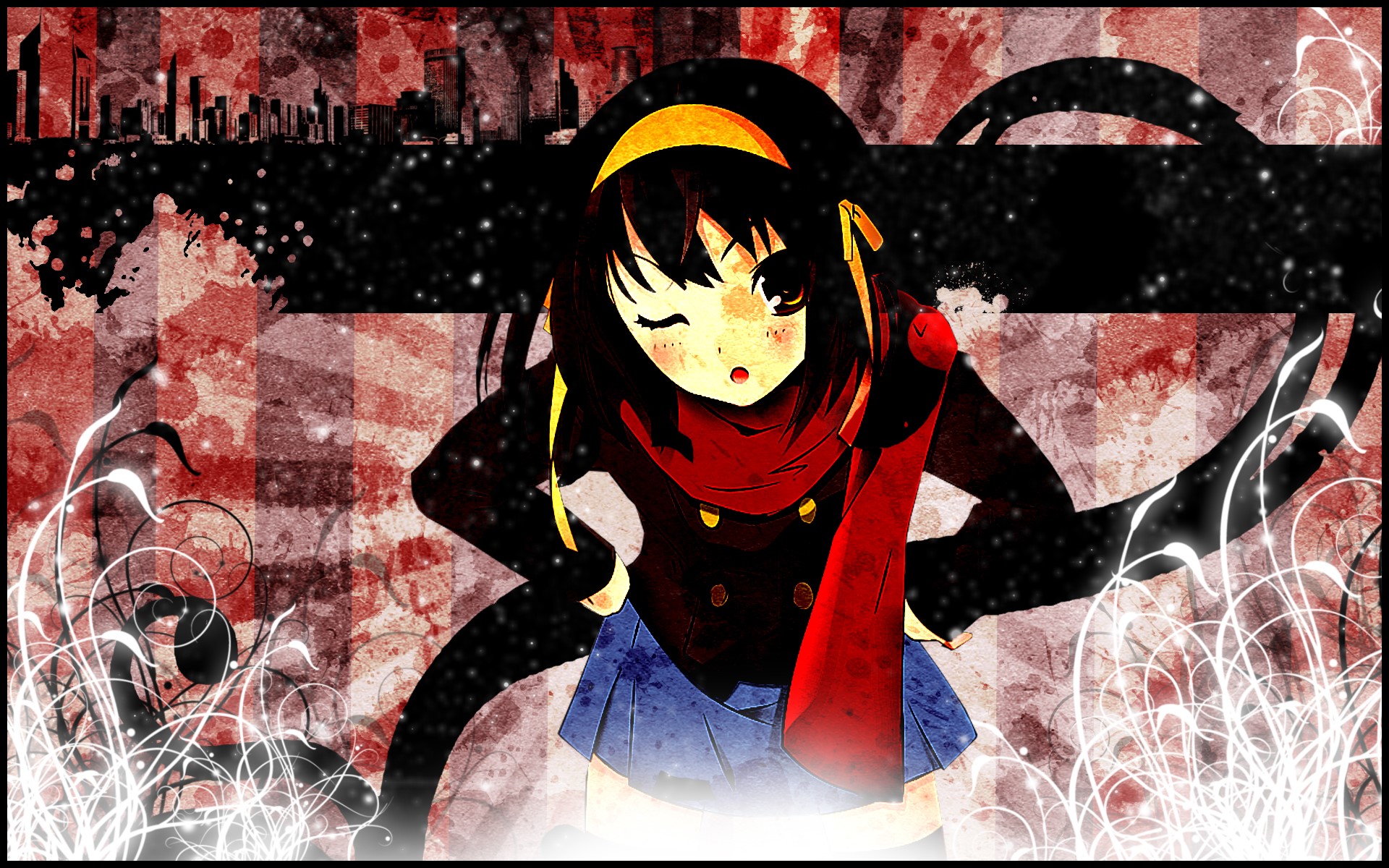 Haruhi Suzumiya from The Melancholy of Haruhi Suzumiya HD Wallpaper