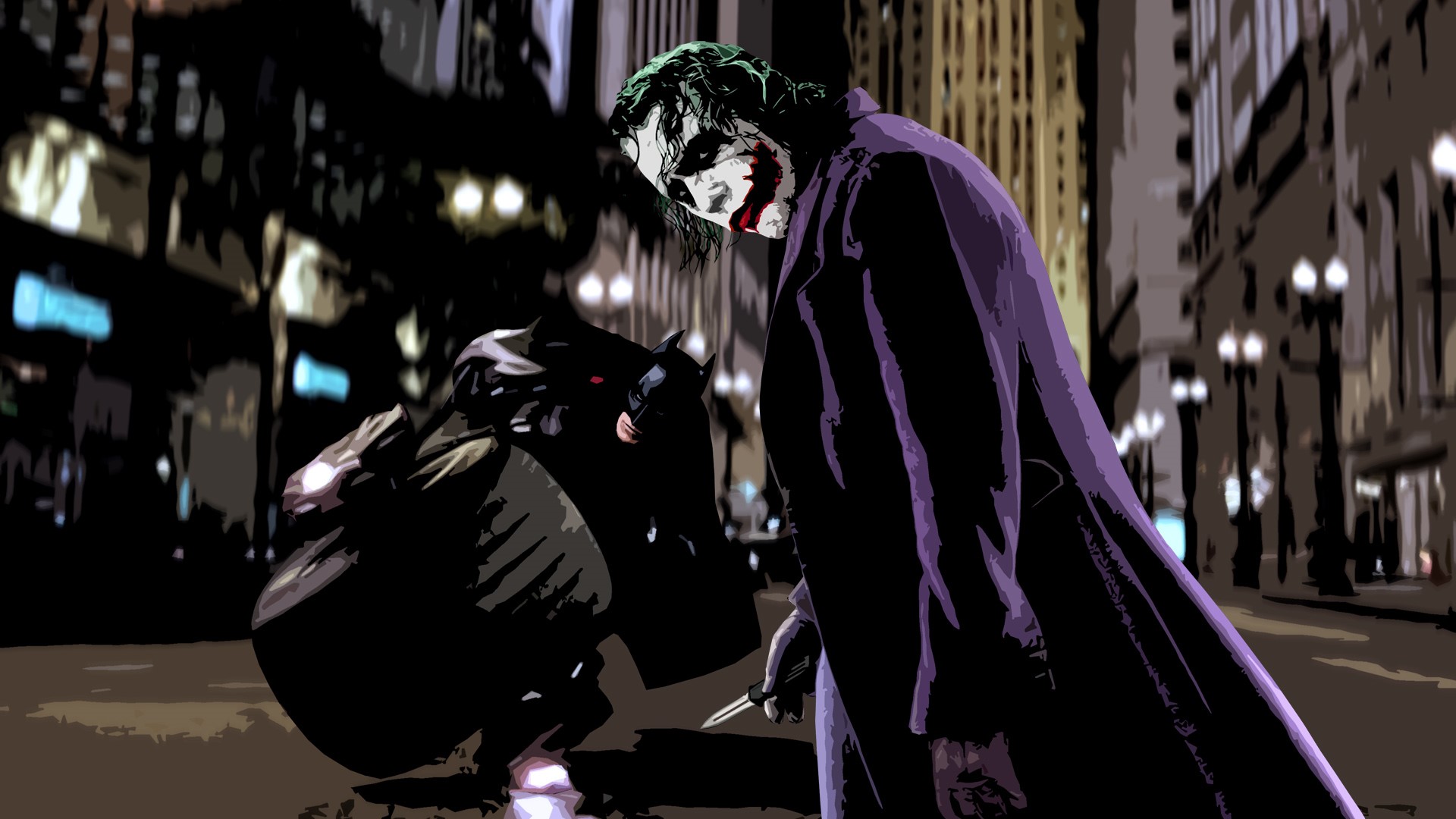 Joker and Batman in The Dark Knight HD Wallpaper
