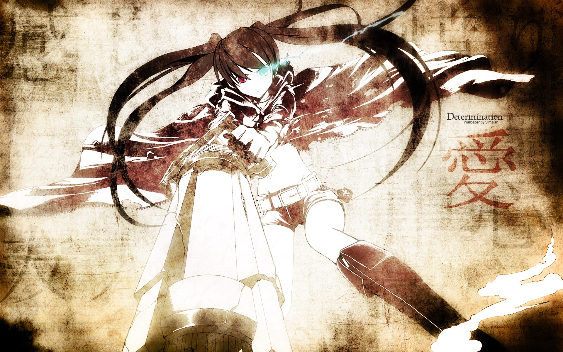 Black Rock Shooter with large cannon HD Wallpaper