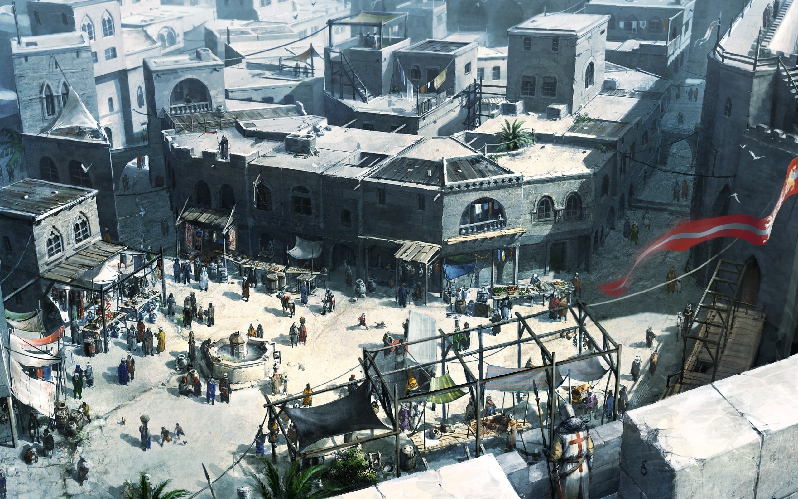 Marketplace in Assassin's Creed HD Wallpaper