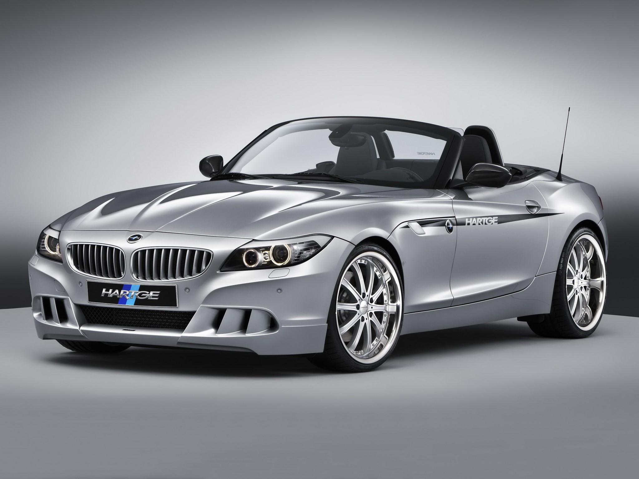 Silver BMW Z4 Convertible with Hartge Tuning HD Wallpaper