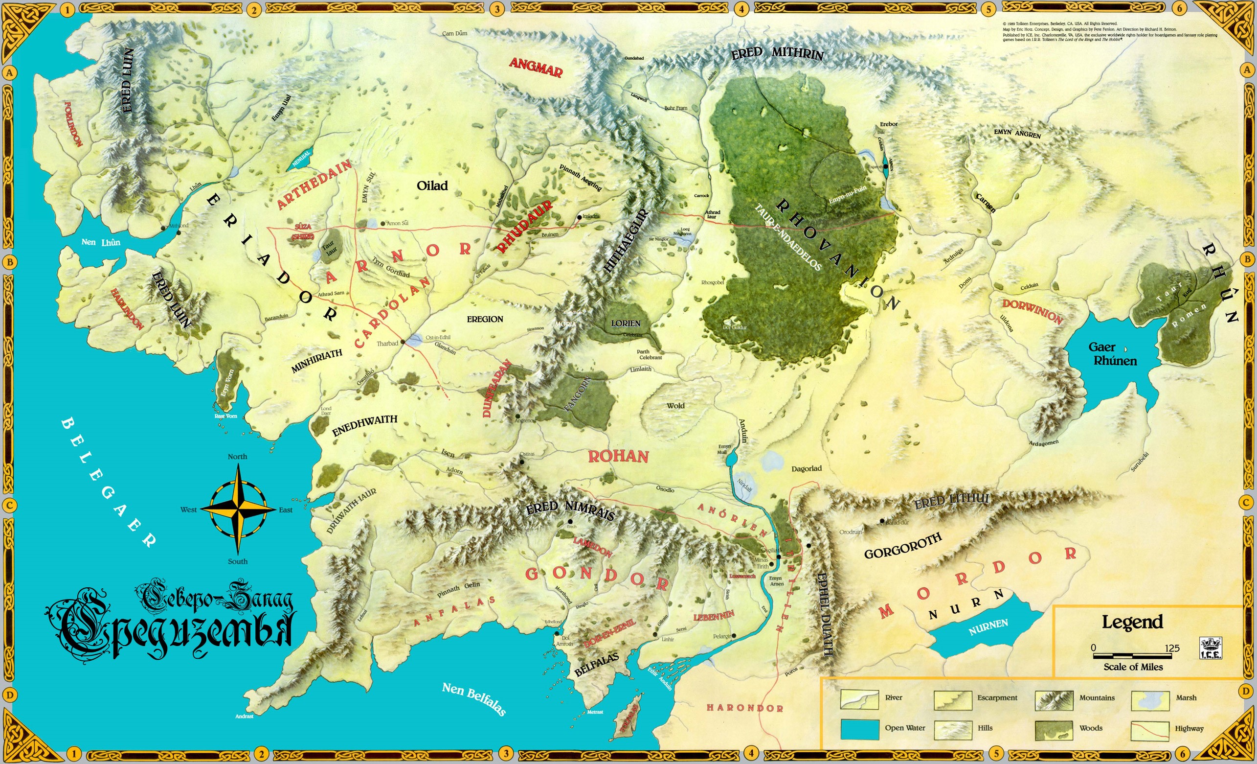 Map of Middle-earth from The Lord of the Rings HD Wallpaper