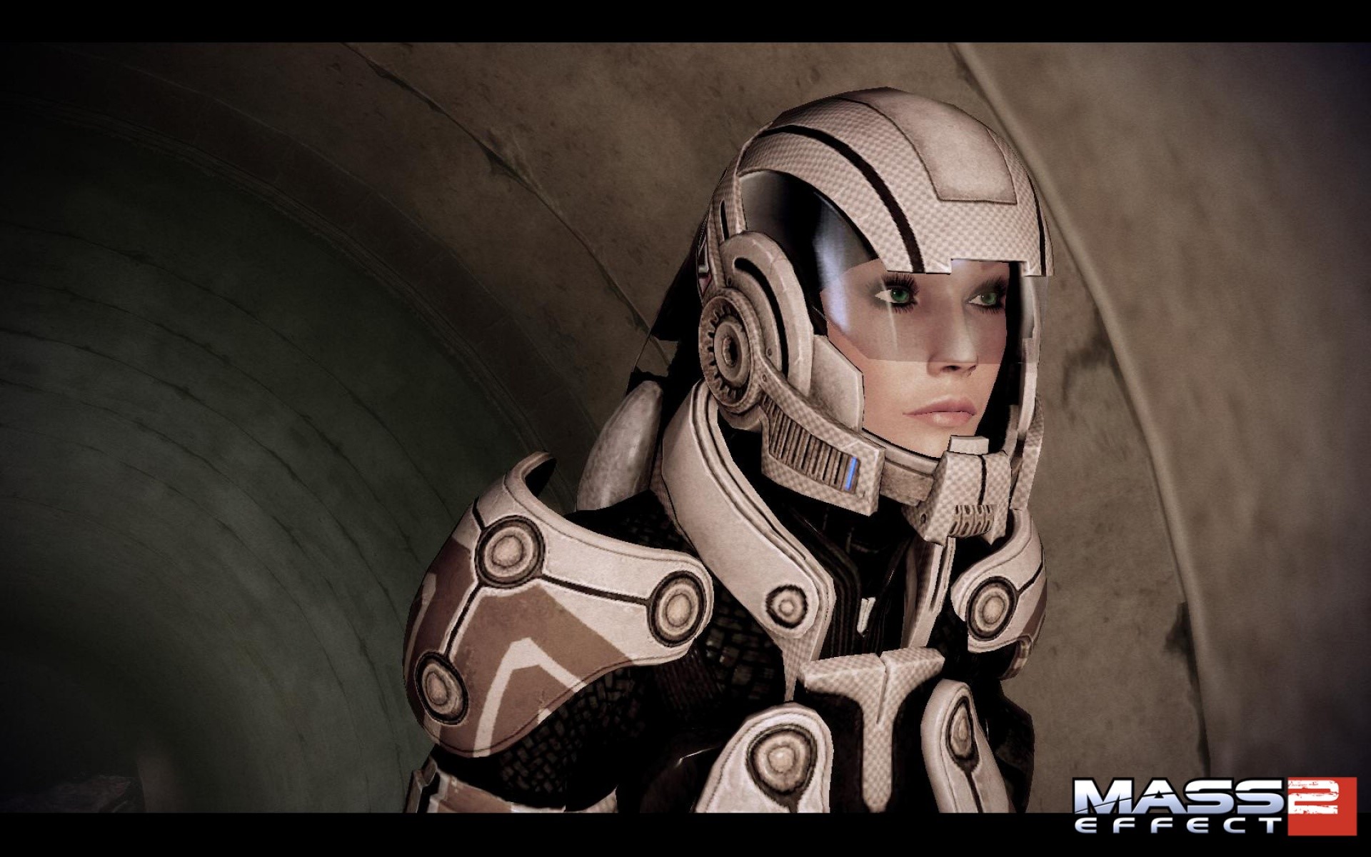 Female soldier in armor from Mass Effect 2 HD Wallpaper