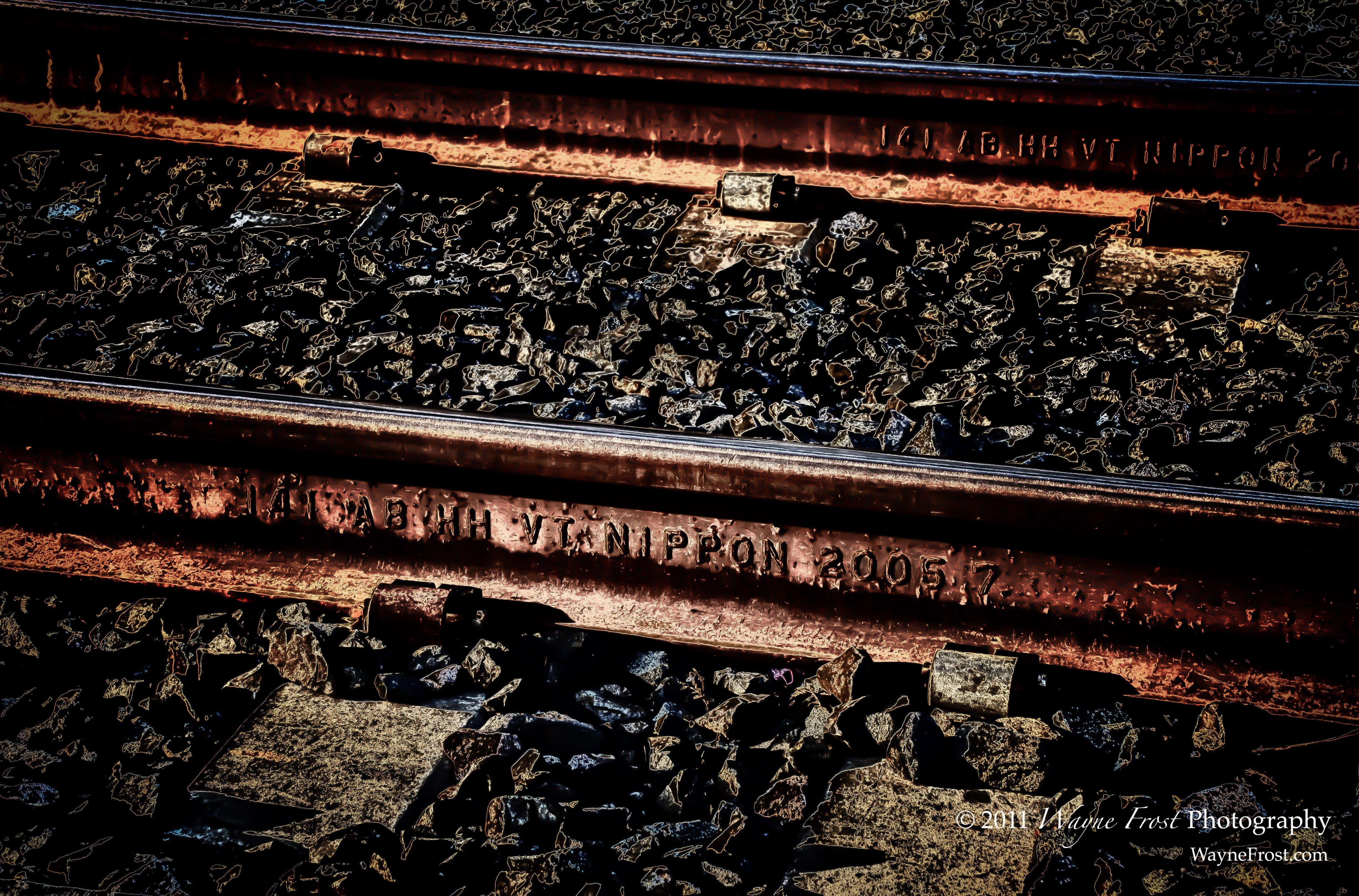 Railroad Tracks with Nippon 2005 Markings HD Wallpaper