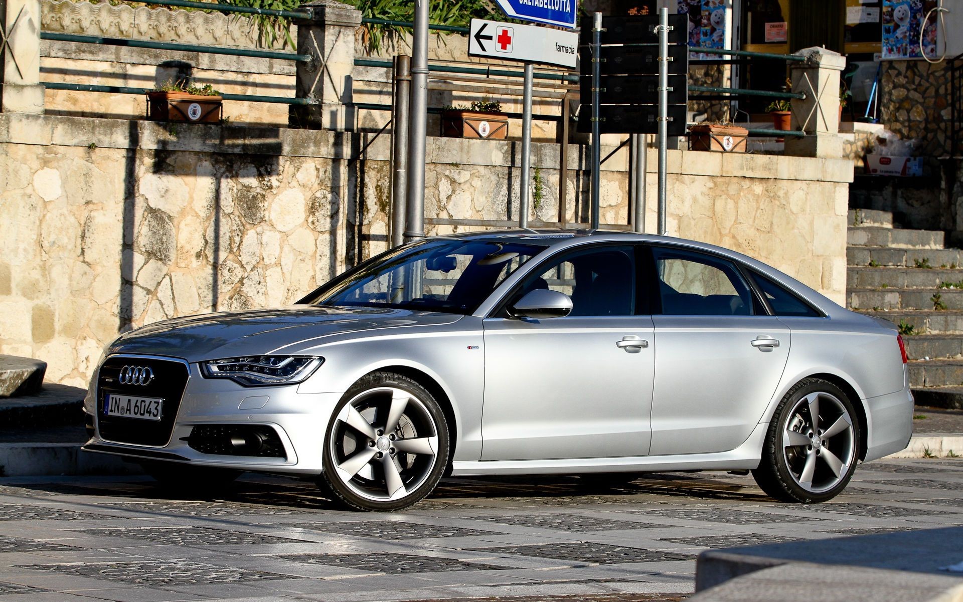 Silver Audi A6 Sedan HD Wallpaper