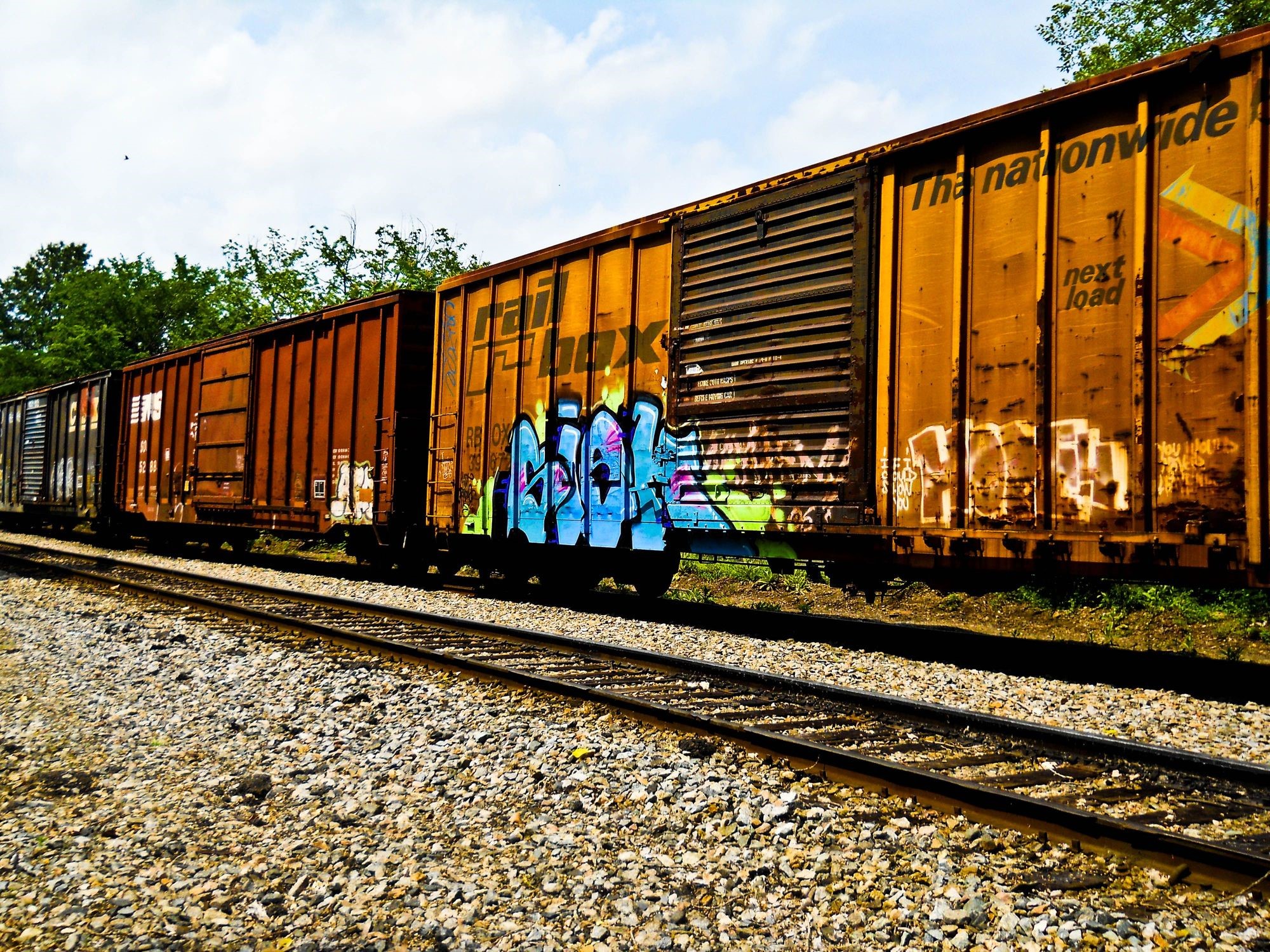 Graffiti on a train car HD Wallpaper