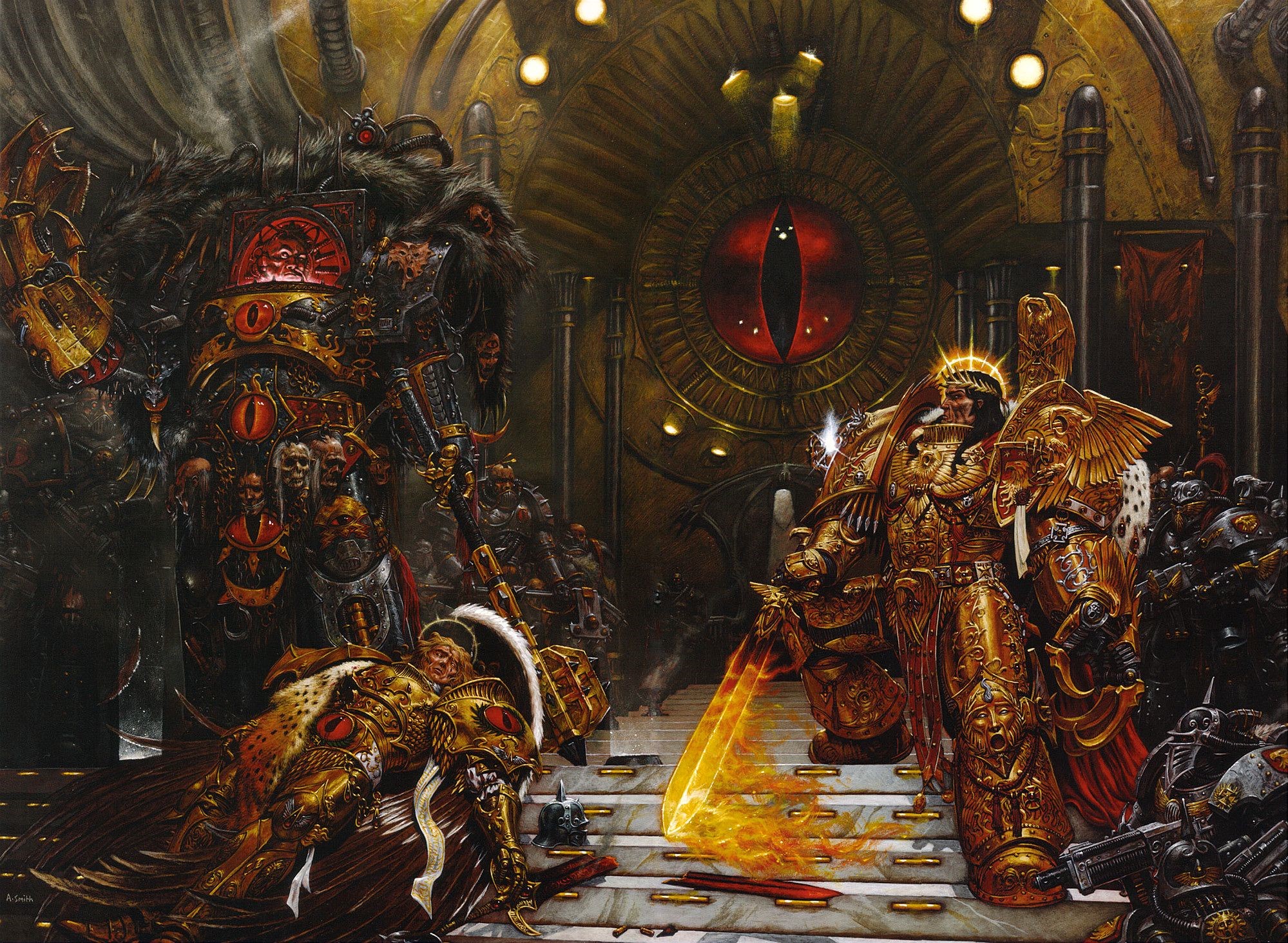 Warhammer 40,000: The Emperor and Horus HD Wallpaper