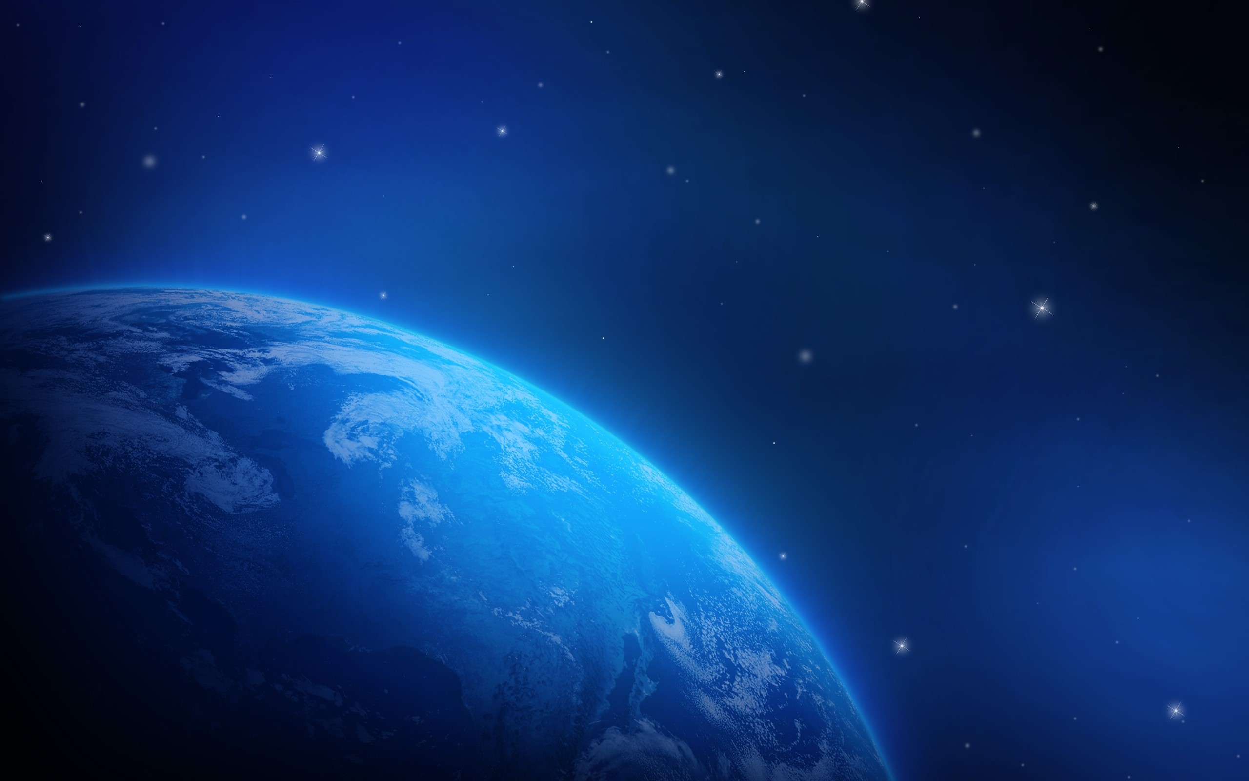 Earth from space with stars HD Wallpaper