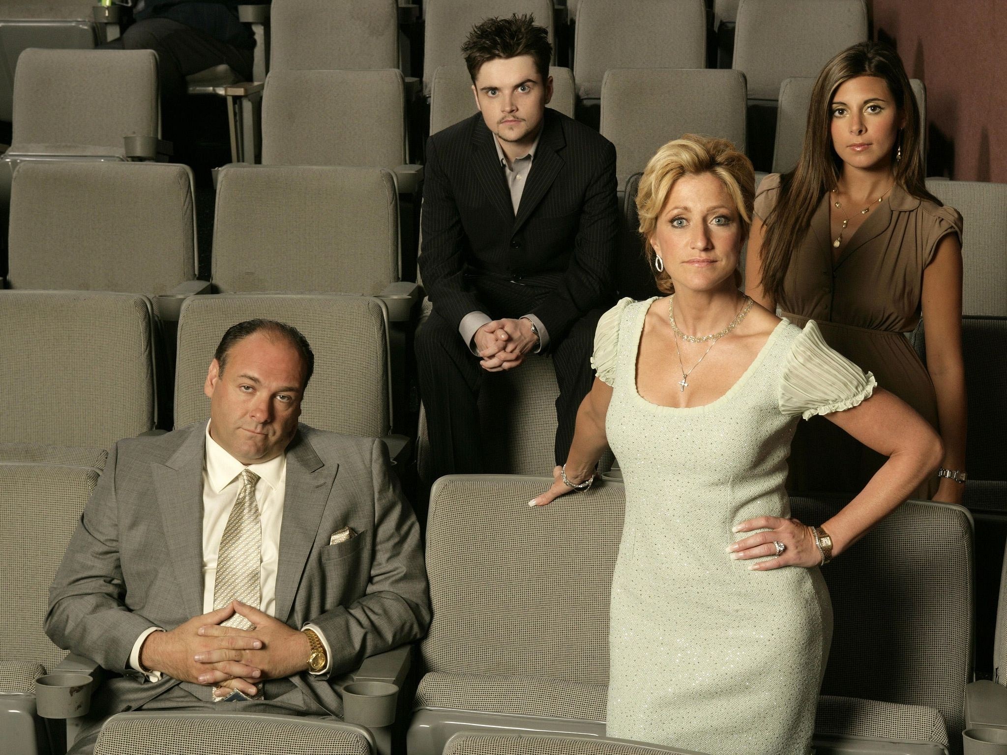The Sopranos cast in theater seats HD Wallpaper