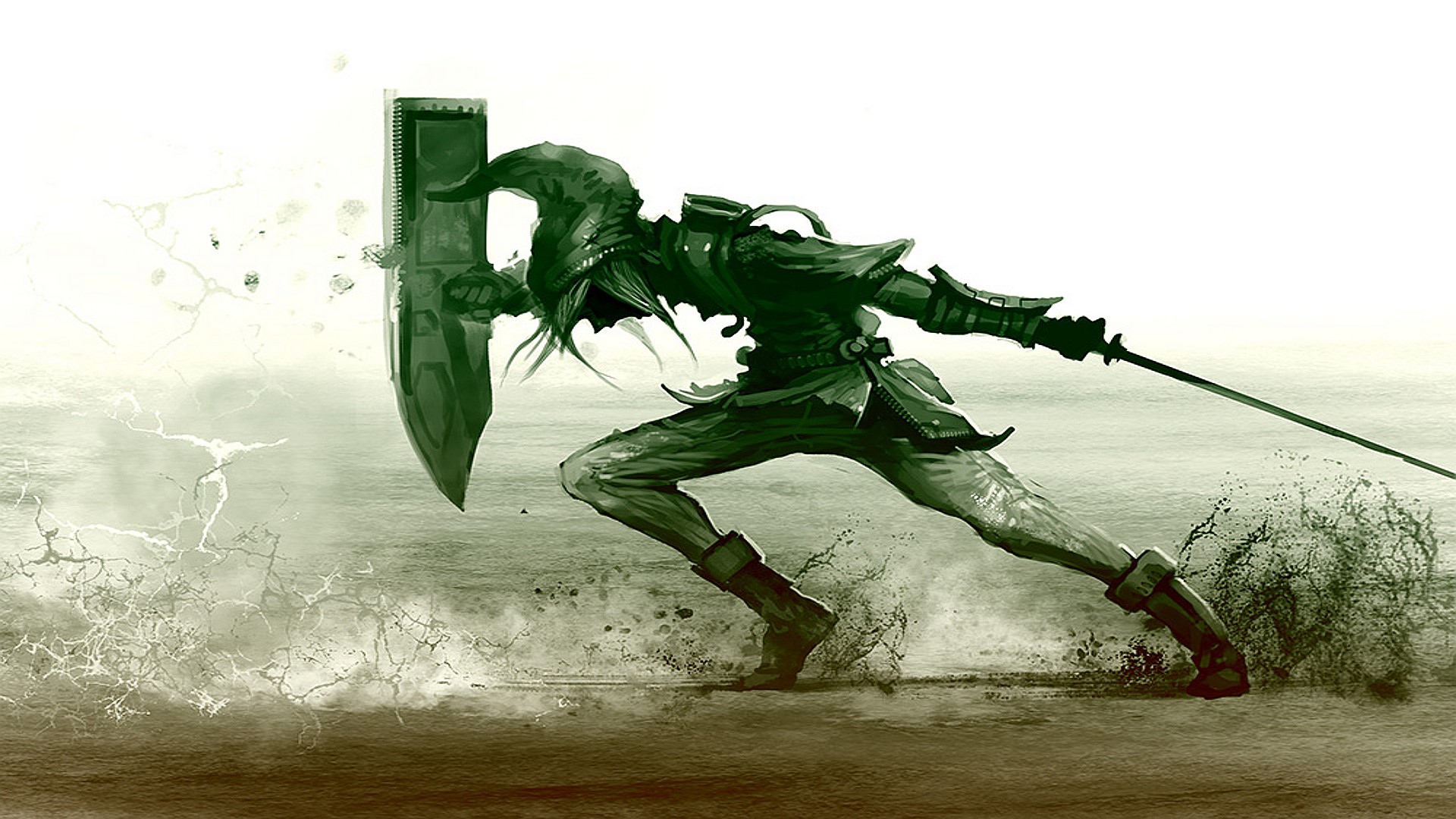 Link from The Legend of Zelda with sword and shield HD Wallpaper