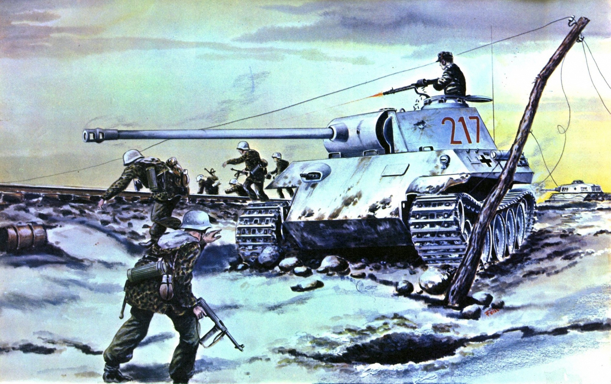 Painting Art Tanks HD Wallpaper
