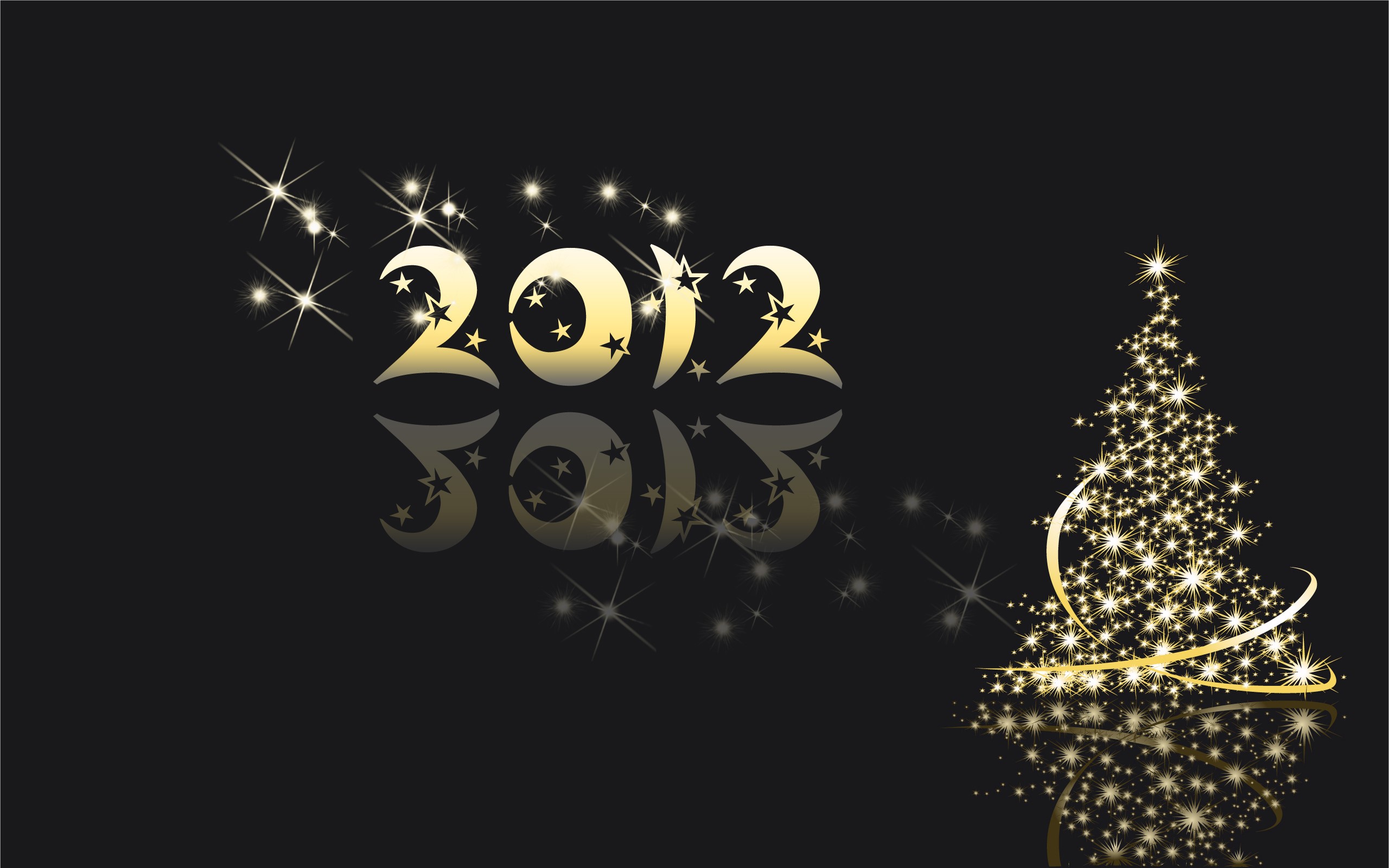 2012 New Year's Eve Christmas Tree HD Wallpaper