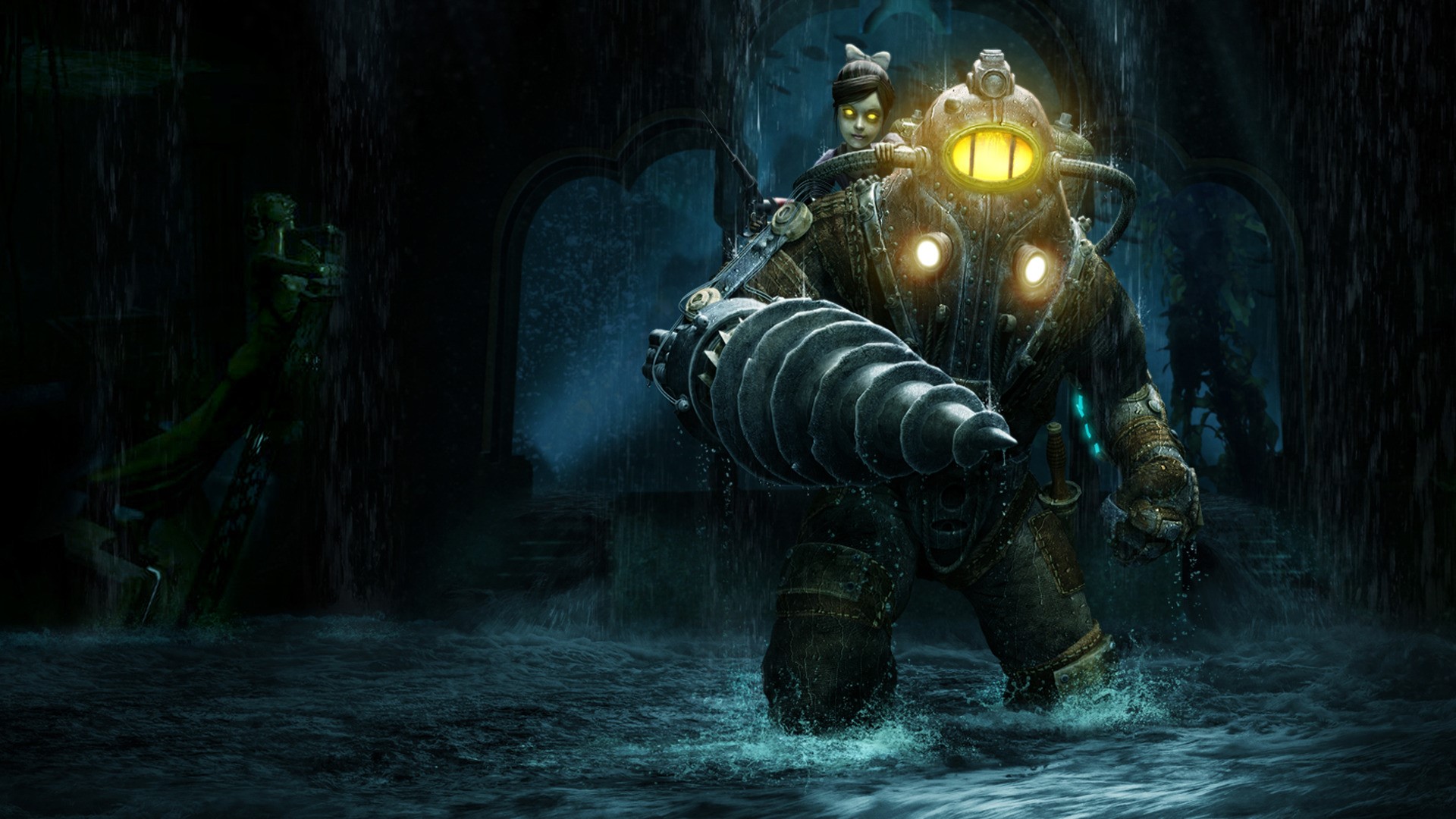 Big Daddy and Little Sister from BioShock HD Wallpaper